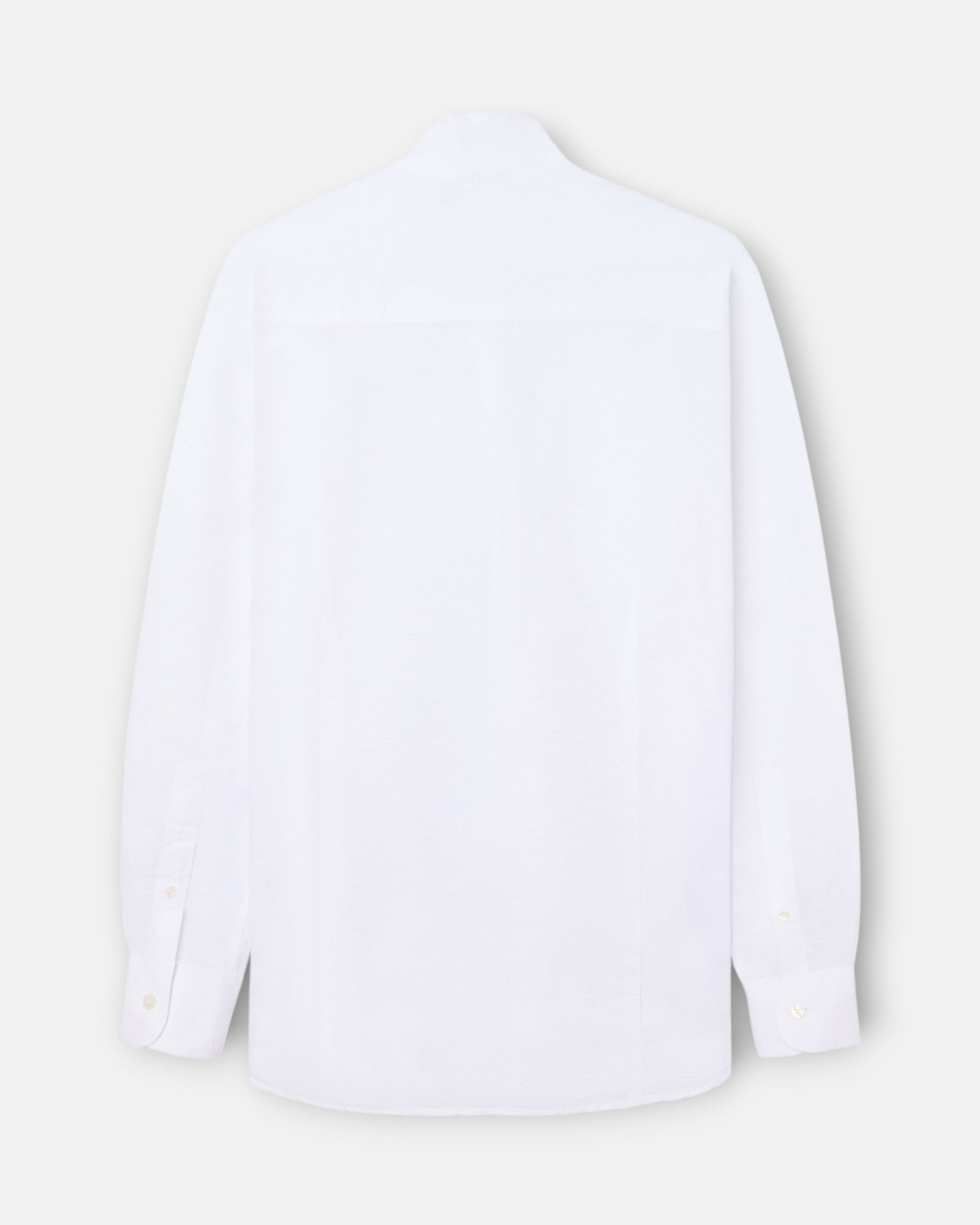 Camisa lino unique cuello chimenea blanca de hombre - Silbon - Blanco Blanco-4