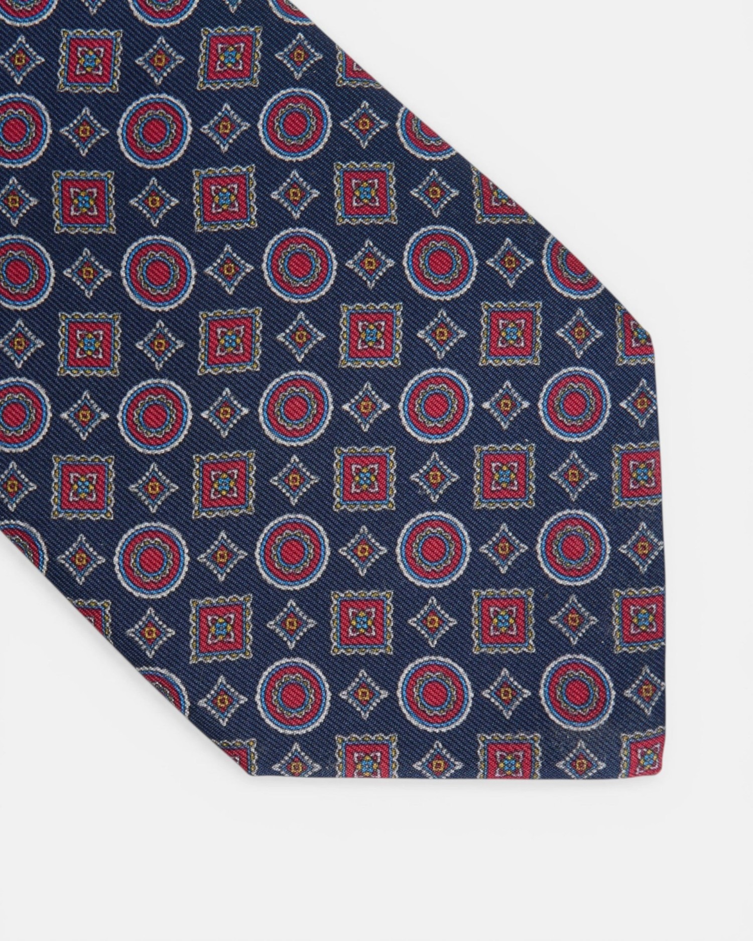 Corbata geométrica mini figuras - Silbon - Azul marino Azul marino-2