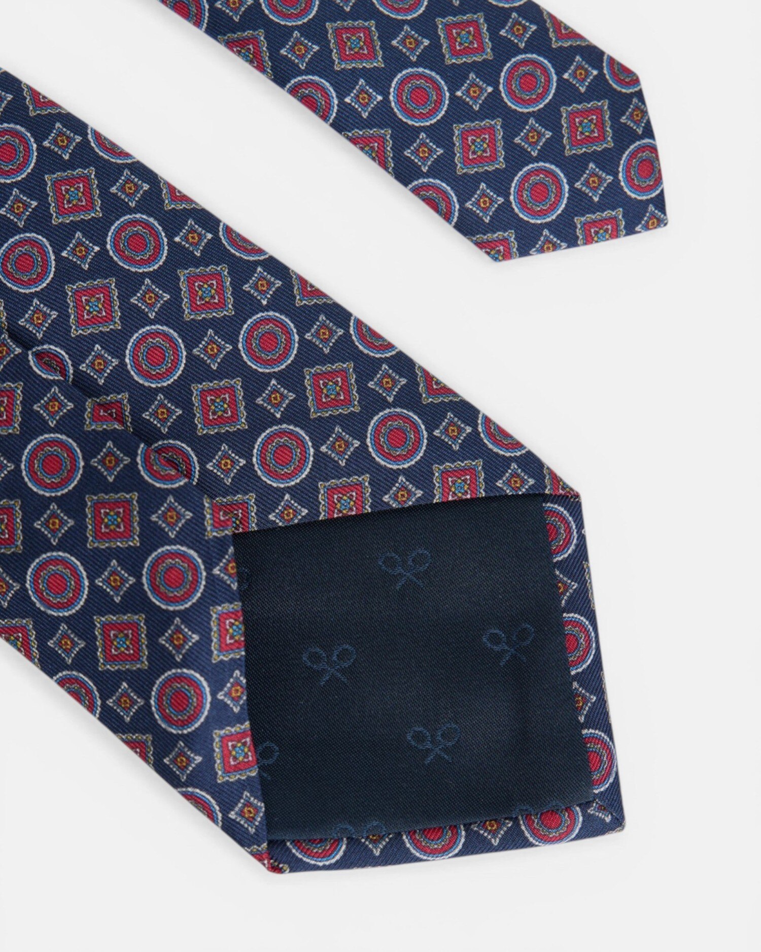 Corbata geométrica mini figuras - Silbon - Azul marino Azul marino-4