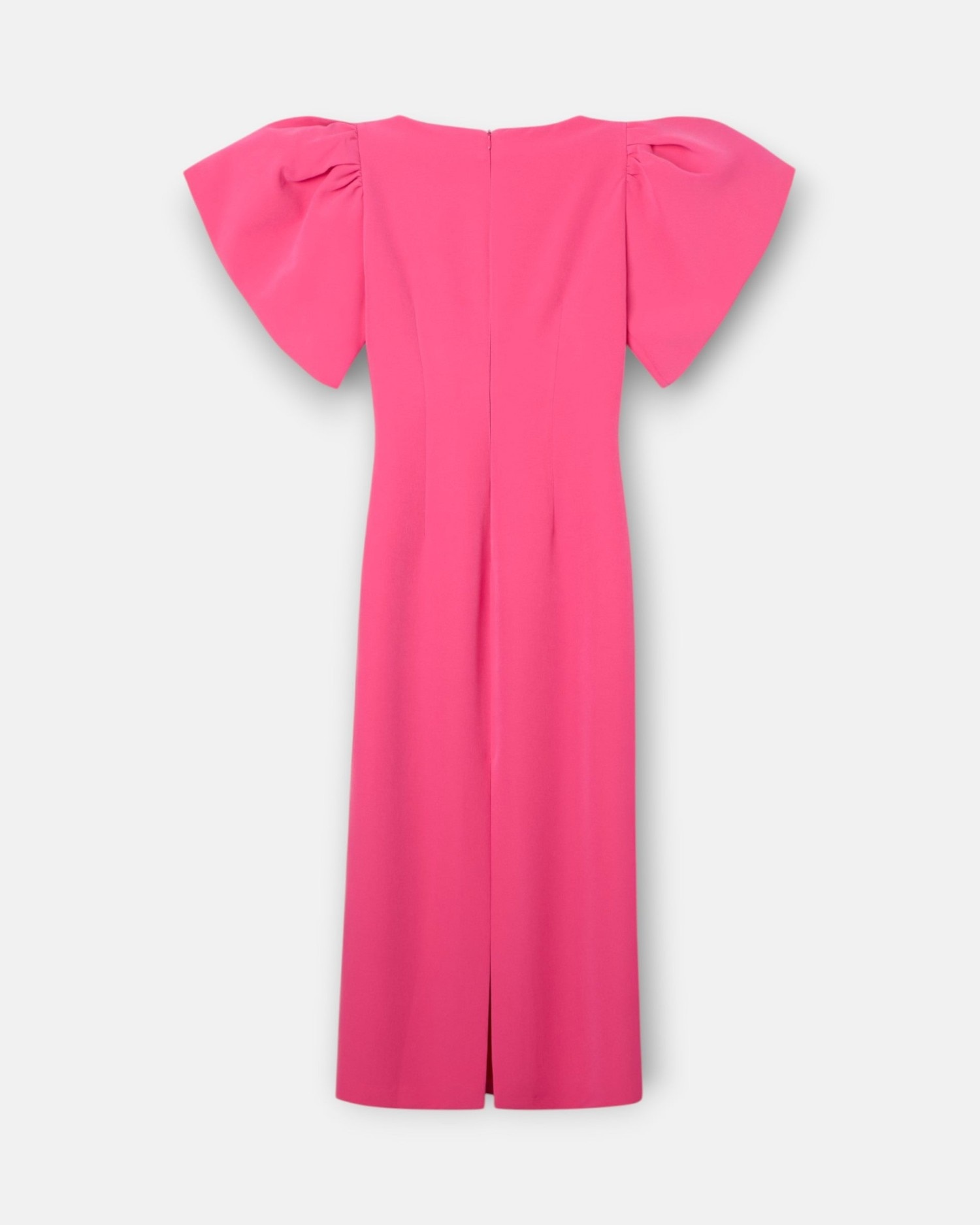 Vestido event collection midi manga abullonada - Silbon - Rosa Rosa-4