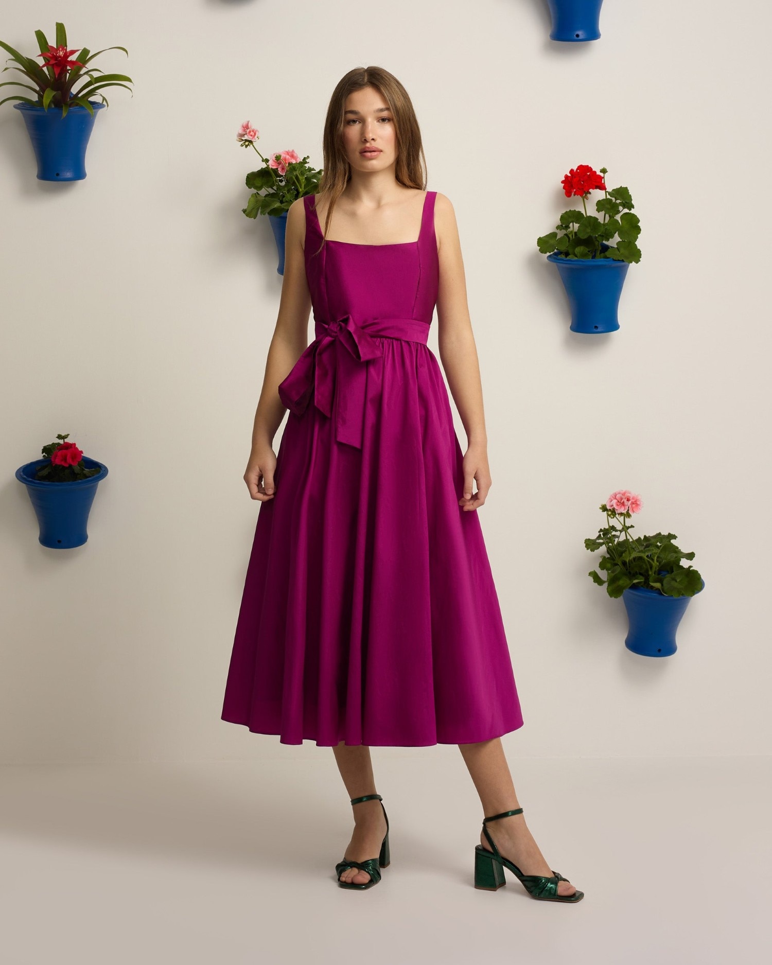 Silbon - Vestido event collection tafeta morado.