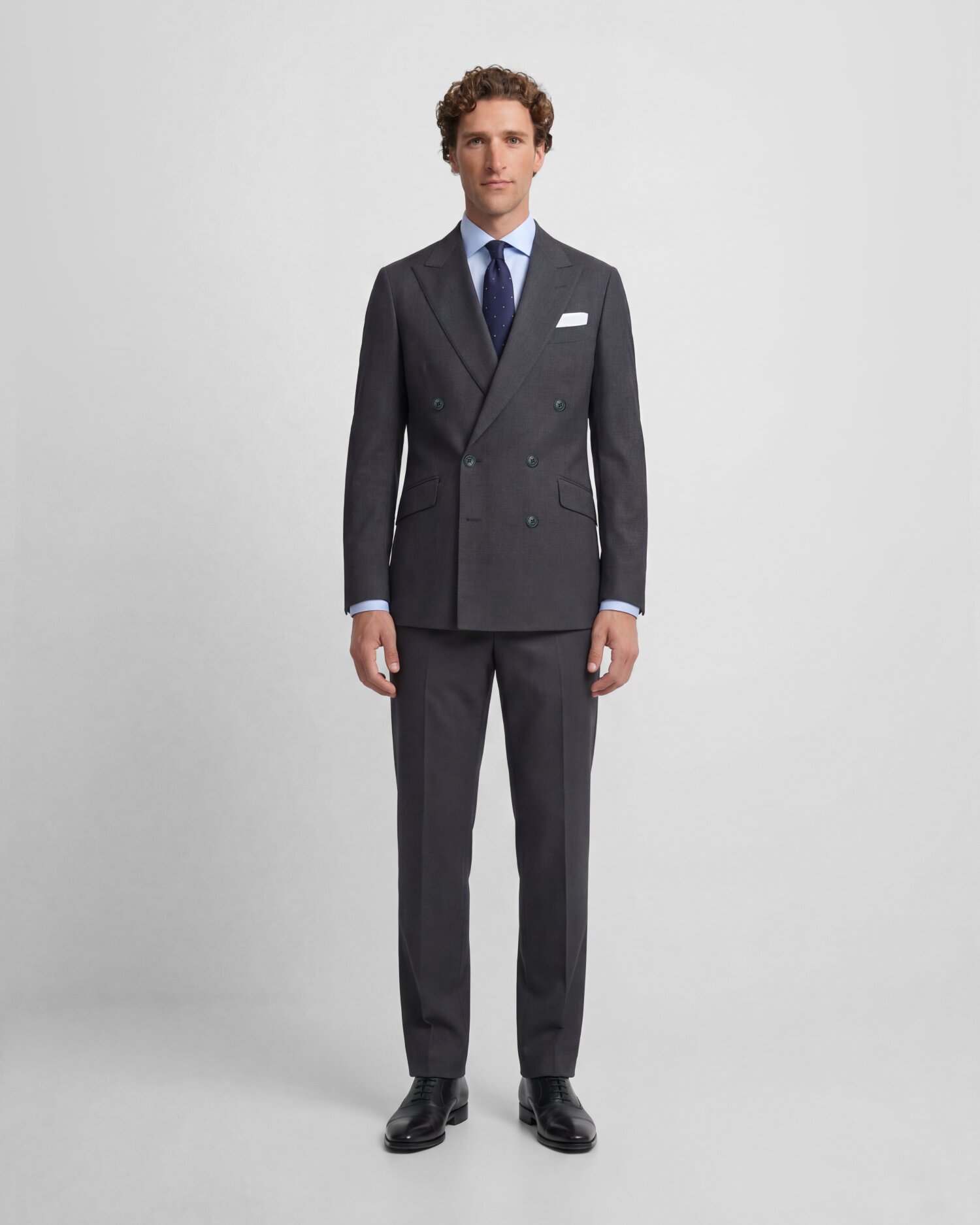 Imagen 0 de Americana de hombre traje cruzado stretch Gris