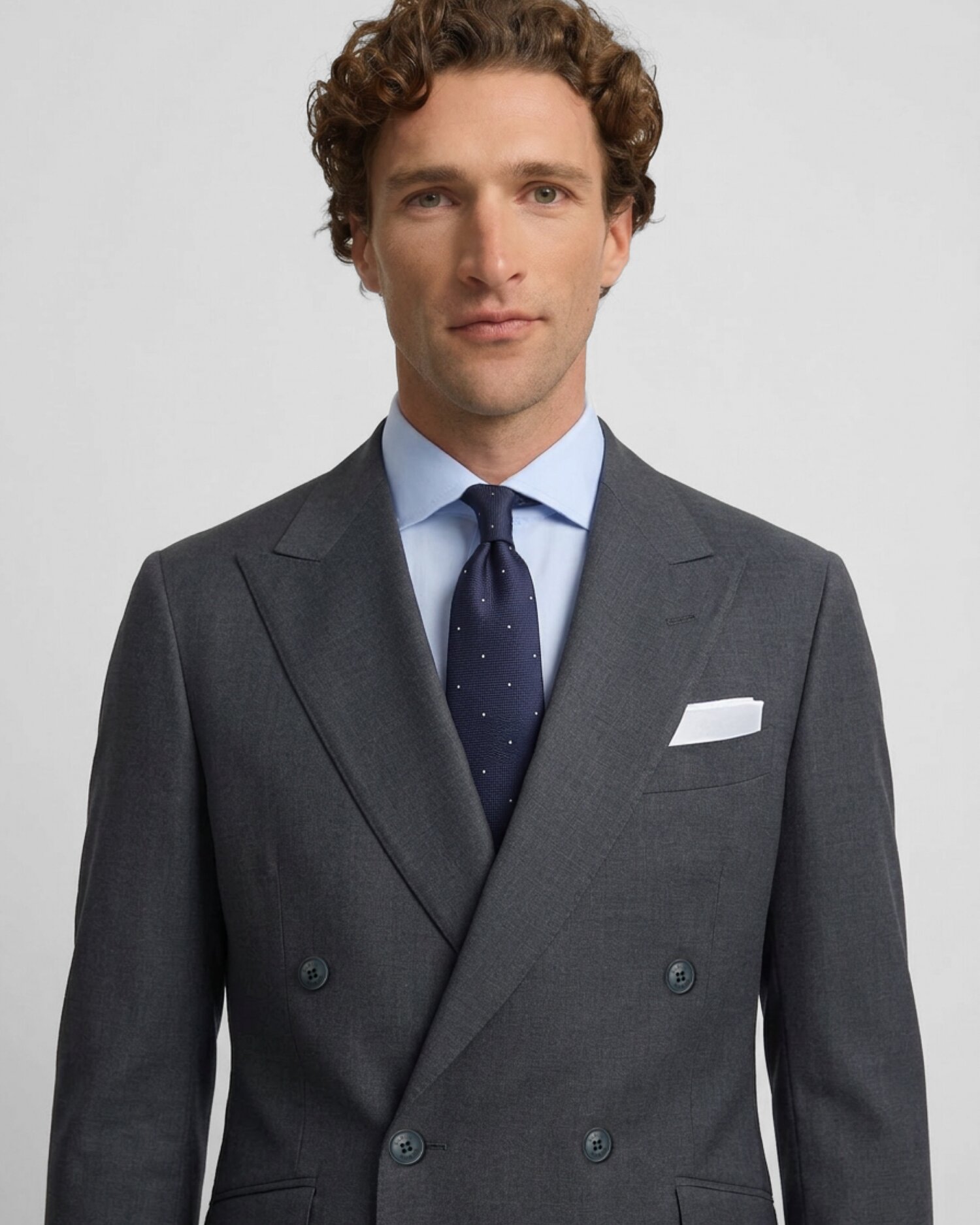Americana de hombre traje cruzado stretch - Silbon - Gris Gris-3