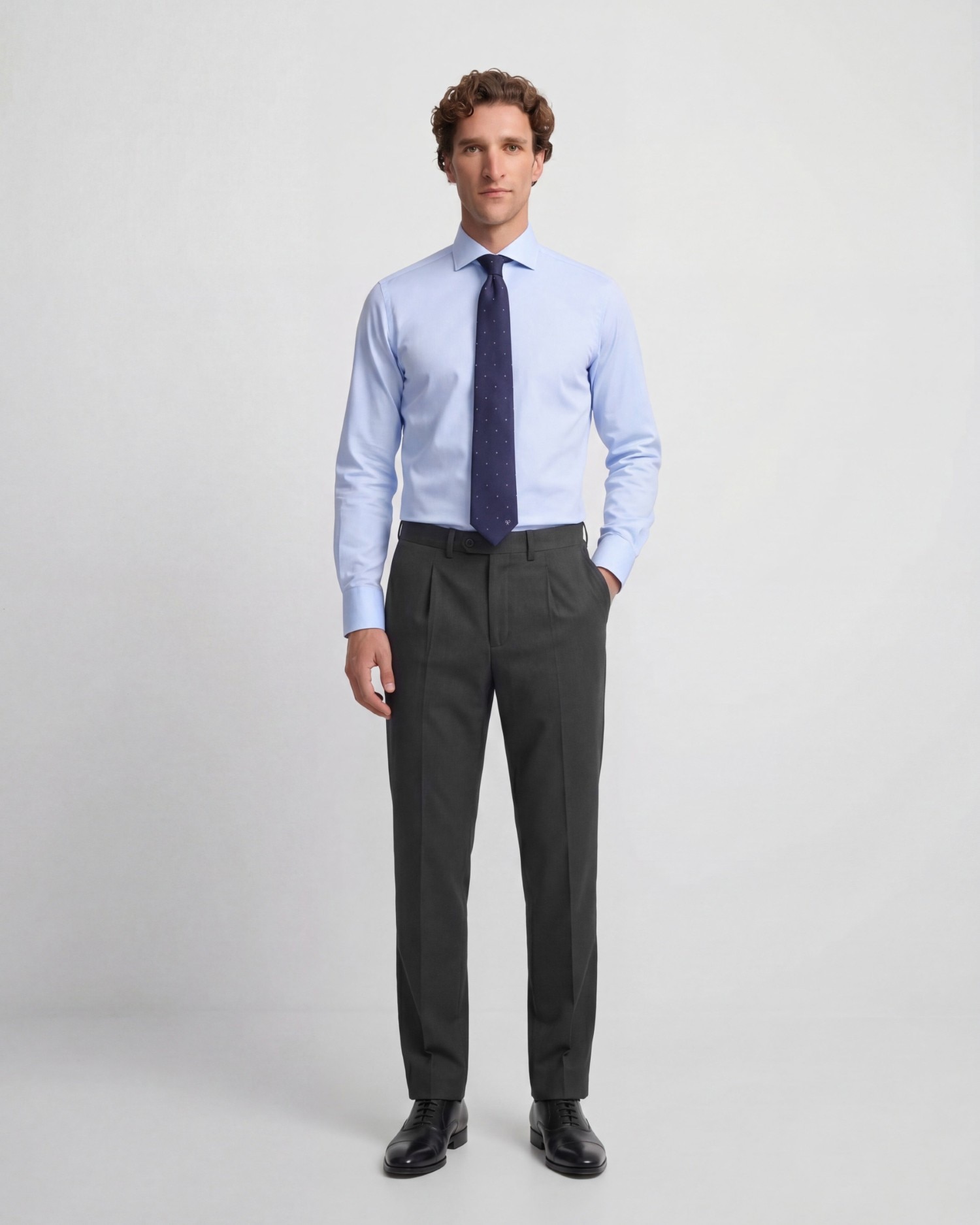 Imagen 0 de Pantalón de hombre traje cruzado stretch Gris