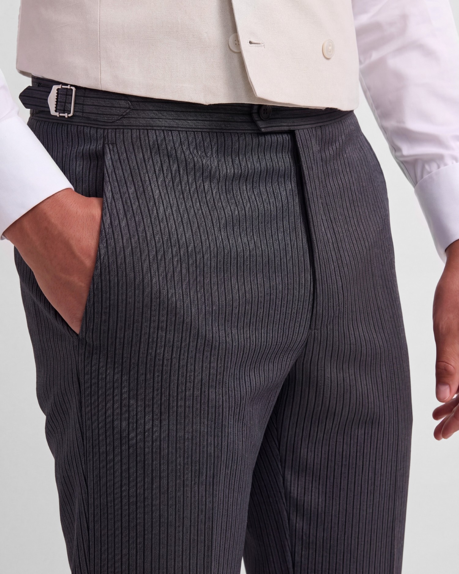 Pantalón de hombre chaqué clásico dark stretch - Silbon - Negro Negro-3