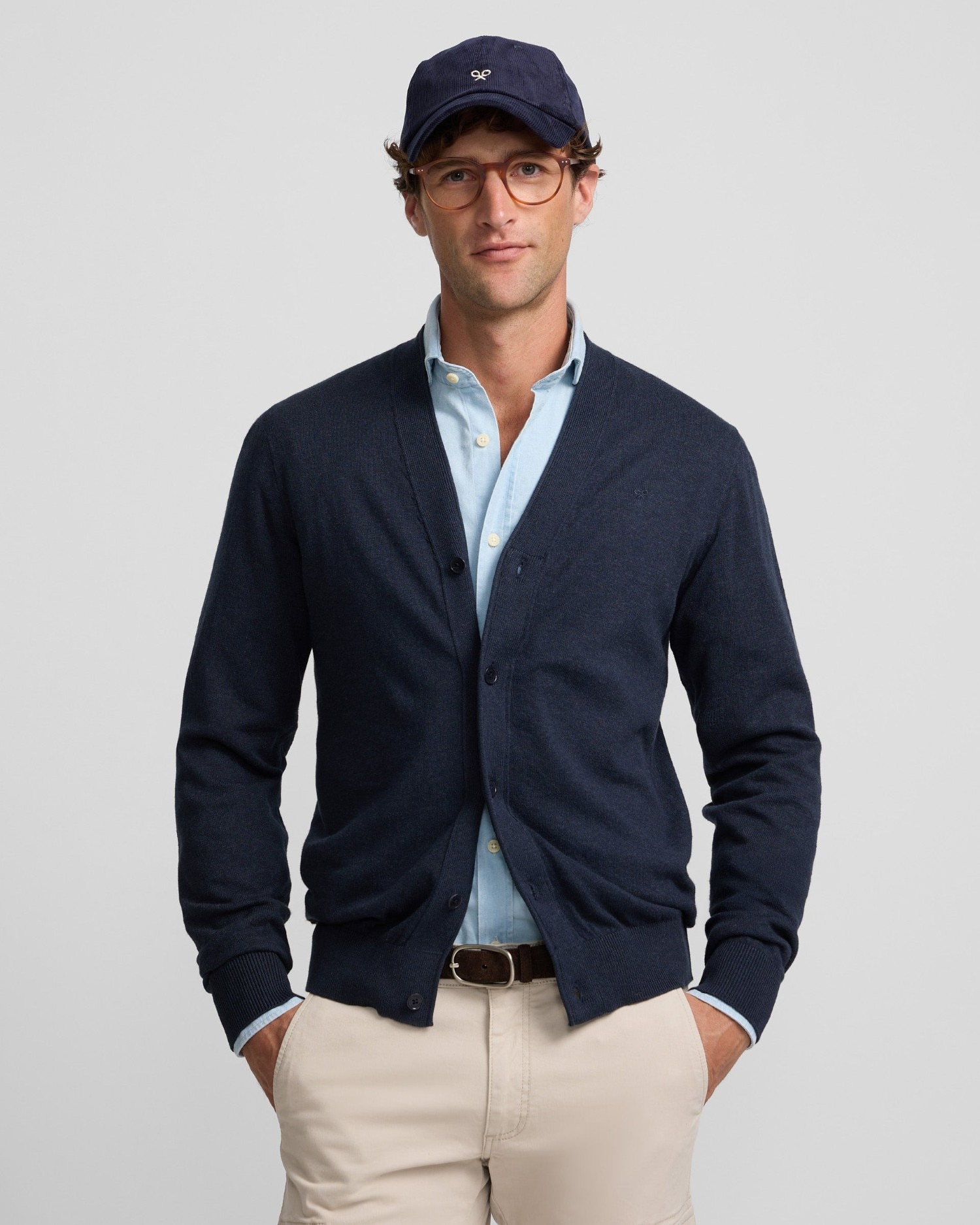 Cárdigan de hombre clásico - Silbon - Azul marino Azul marino-1