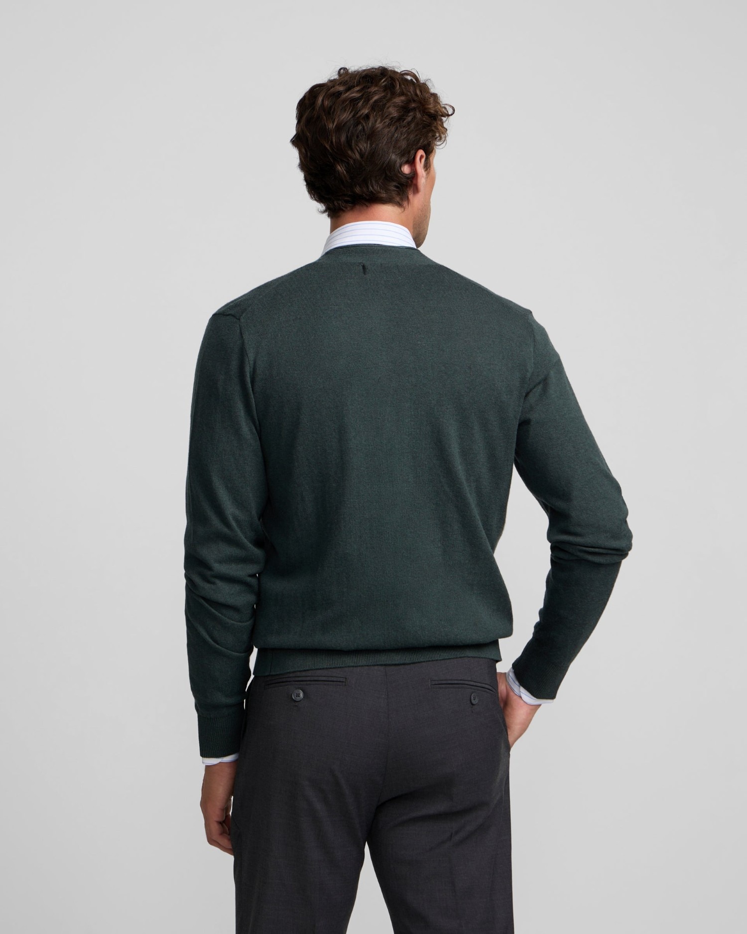 Cárdigan de hombre clásico - Silbon - Verde oscuro Verde oscuro-2
