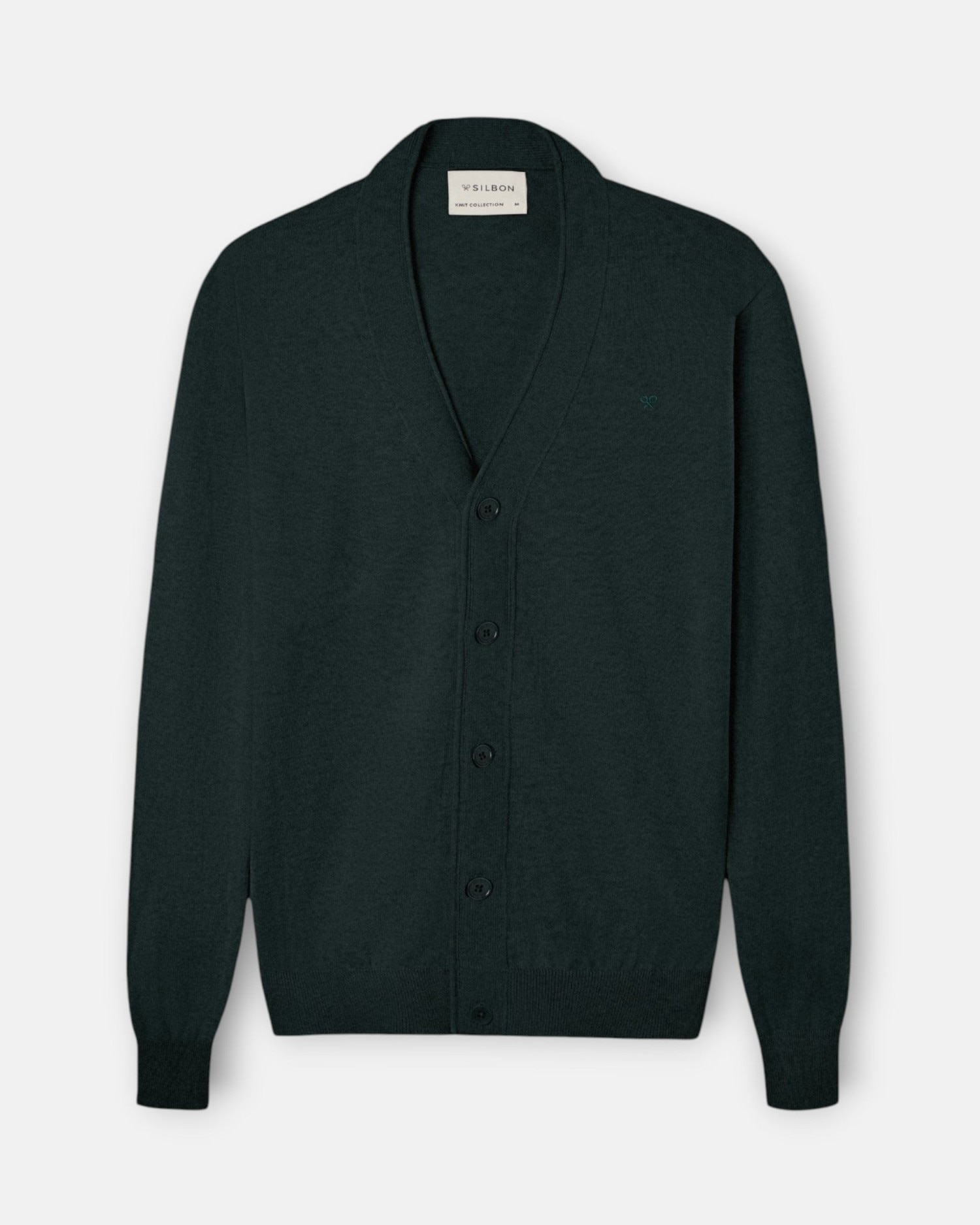 Cárdigan de hombre clásico - Silbon - Verde oscuro Verde oscuro-5