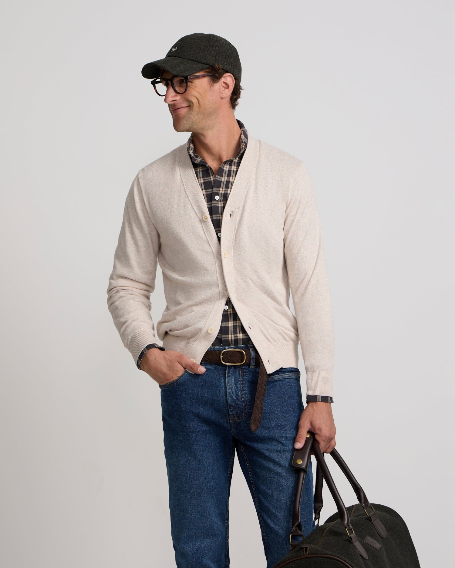 Cárdigan de hombre clásico - Silbon - Beige Beige-1