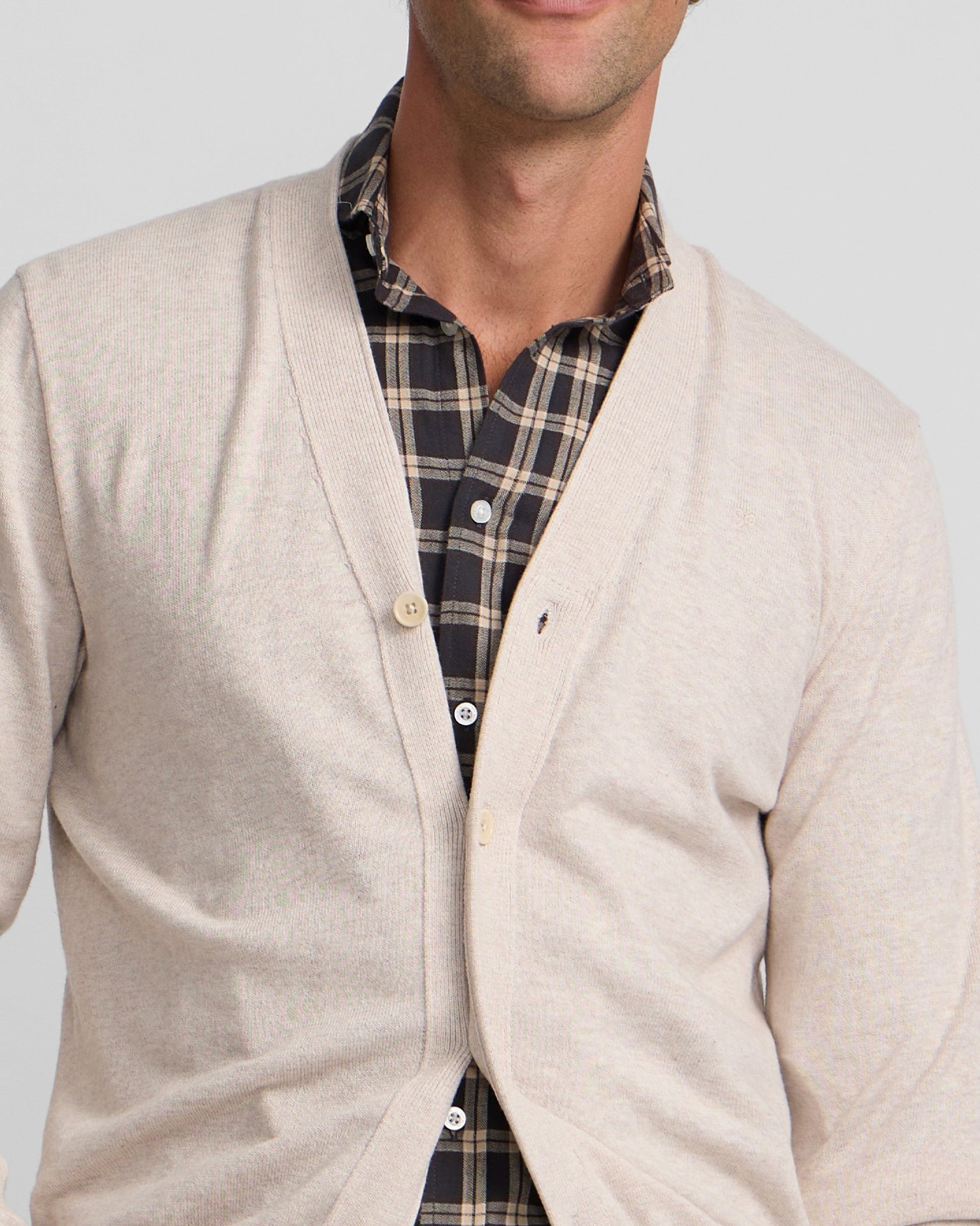 Cárdigan de hombre clásico - Silbon - Beige Beige-3