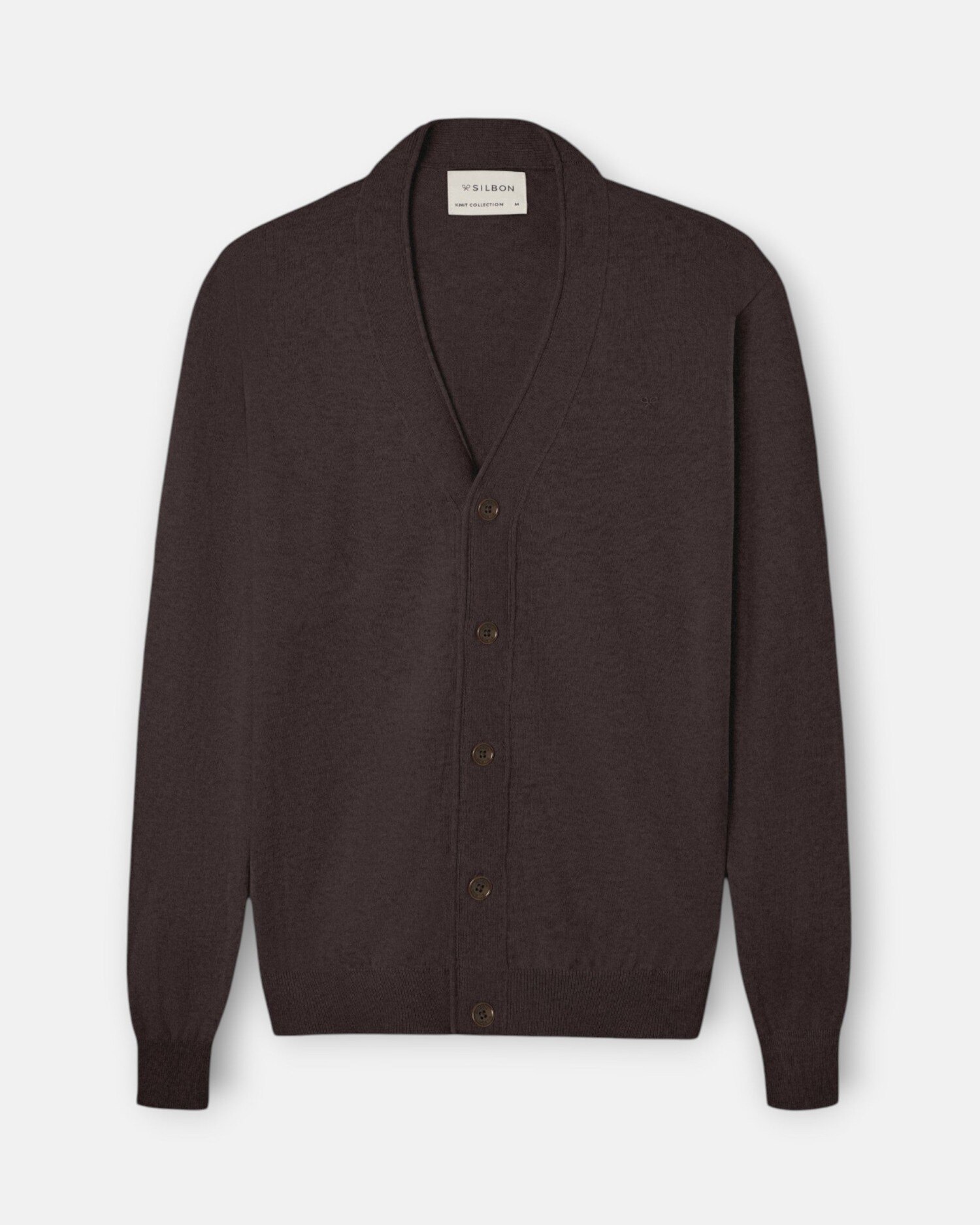 Cárdigan de hombre clásico - Silbon - Marrón Marrón-5