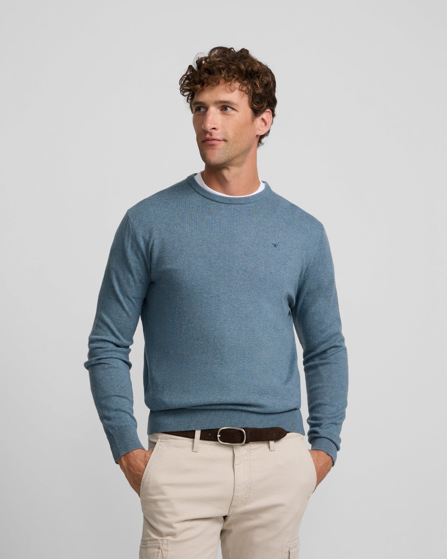 Imagen 0 de Jersey de hombre cuello redondo Azul grisáceo