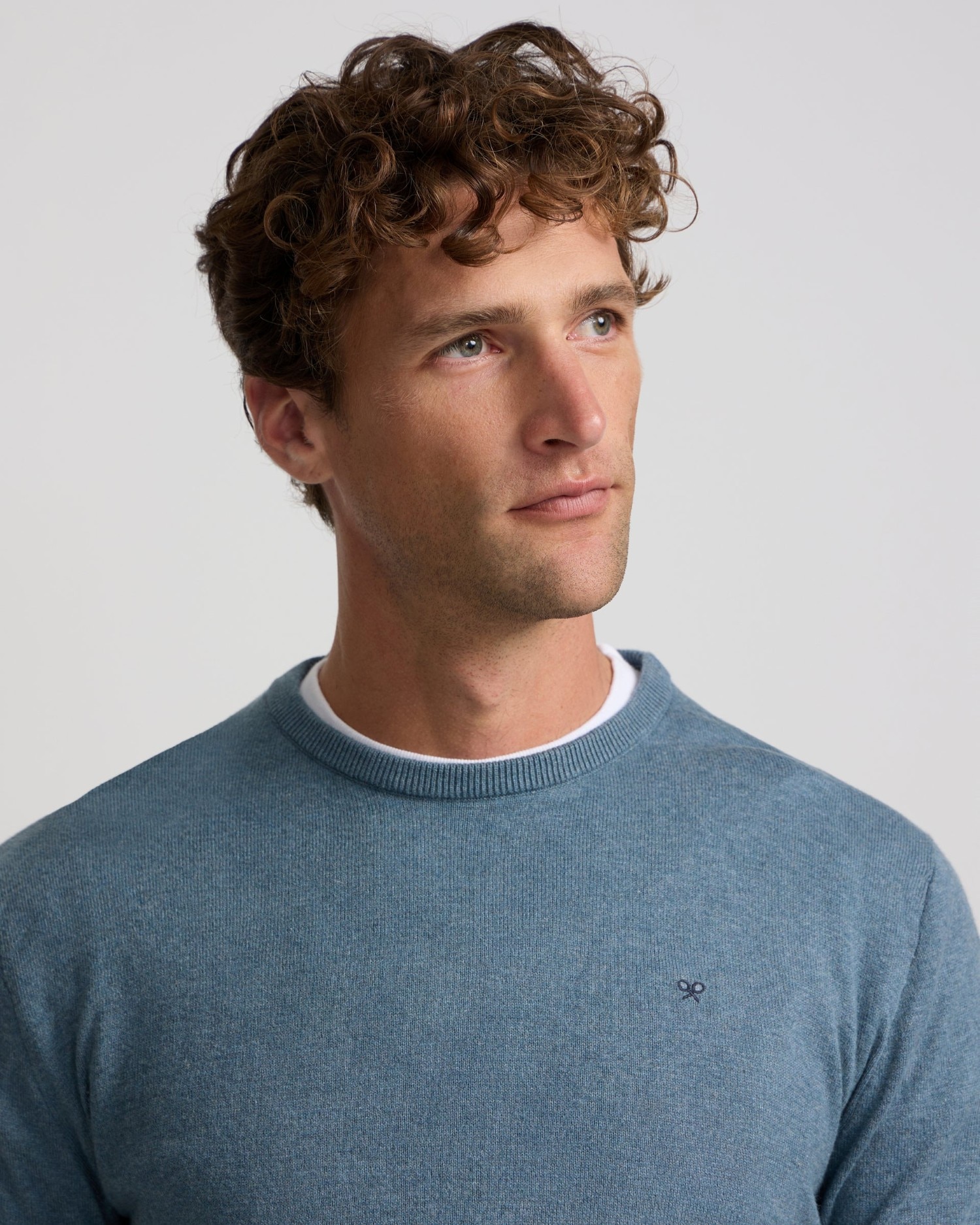 Jersey de hombre cuello redondo - Silbon - Azul grisáceo Azul grisáceo-3