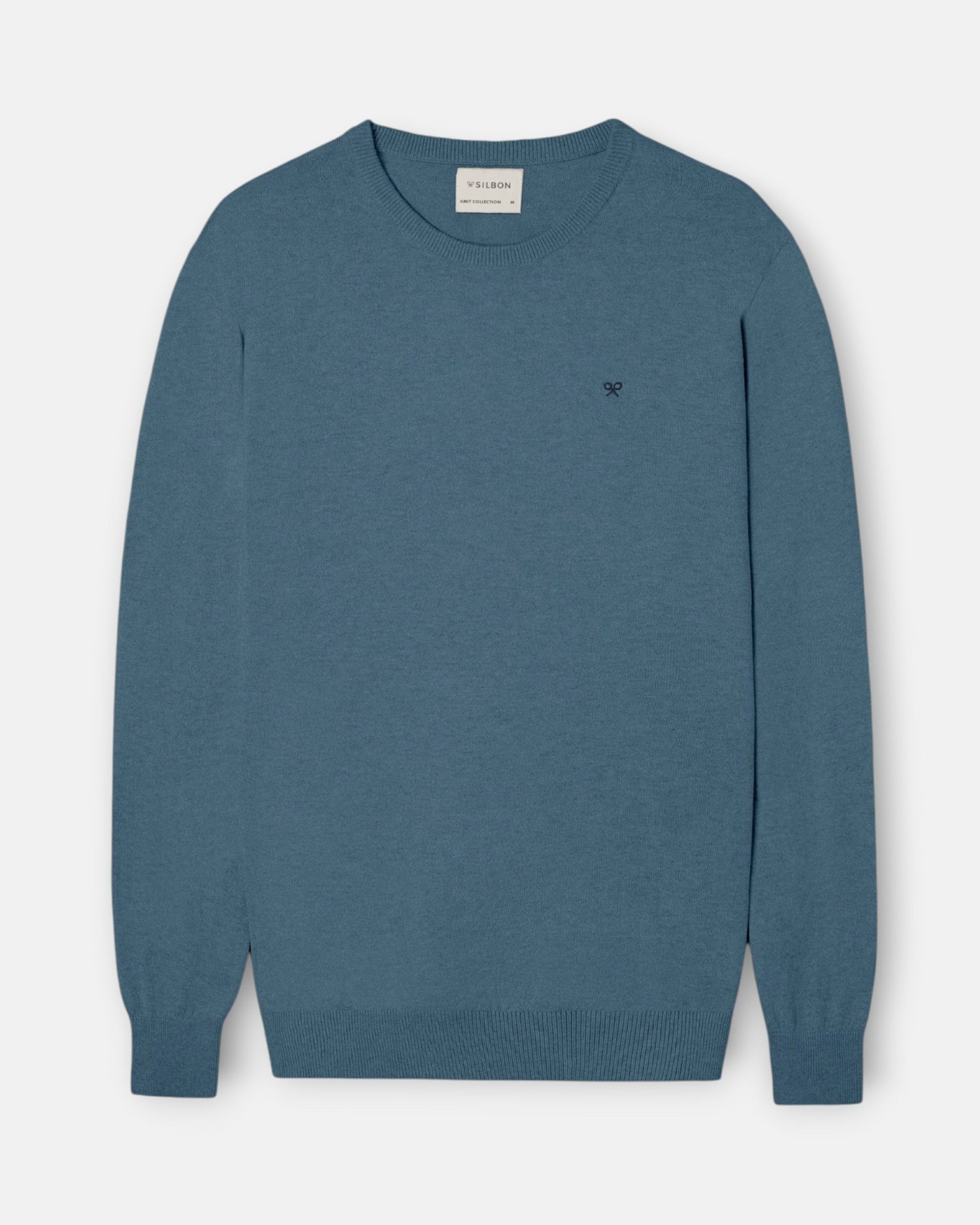 Jersey de hombre cuello redondo - Silbon - Azul grisáceo Azul grisáceo-5