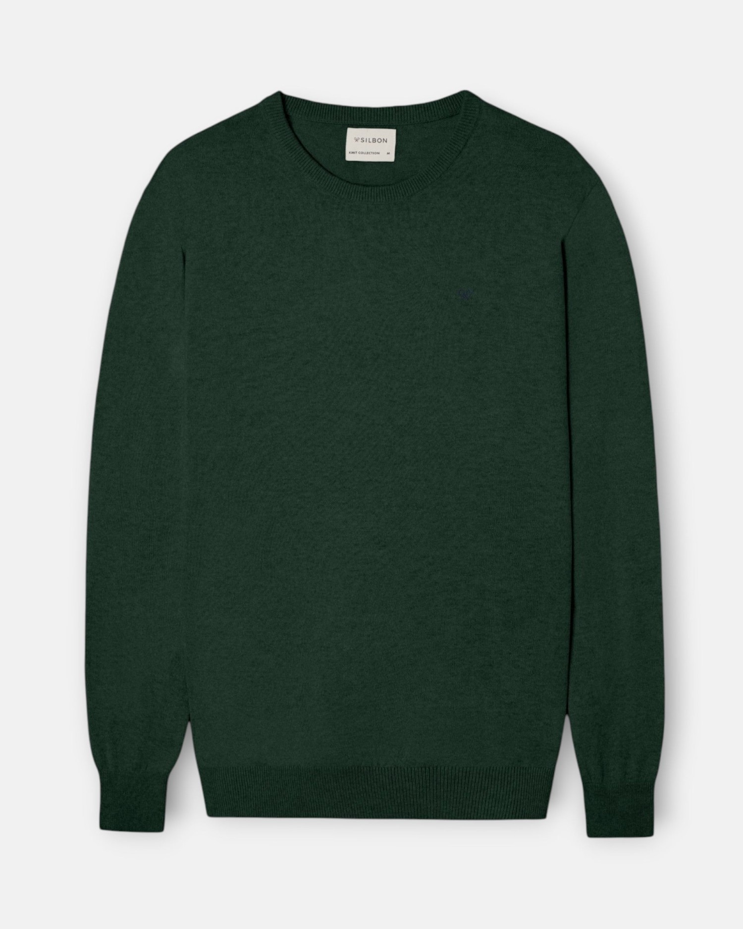Jersey de hombre cuello redondo - Silbon - Verde oscuro Verde oscuro-1