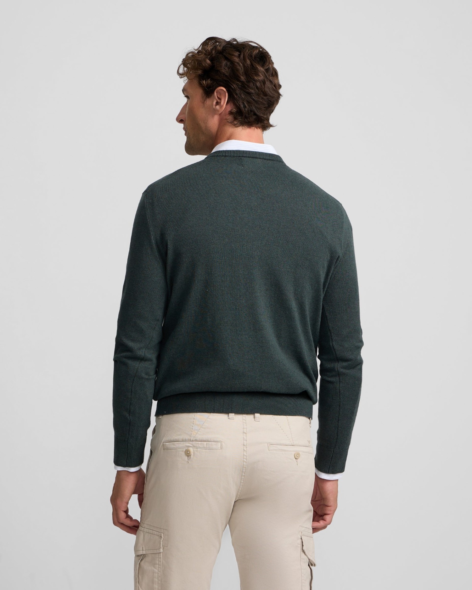 Jersey de hombre cuello pico - Silbon - Verde Verde-2