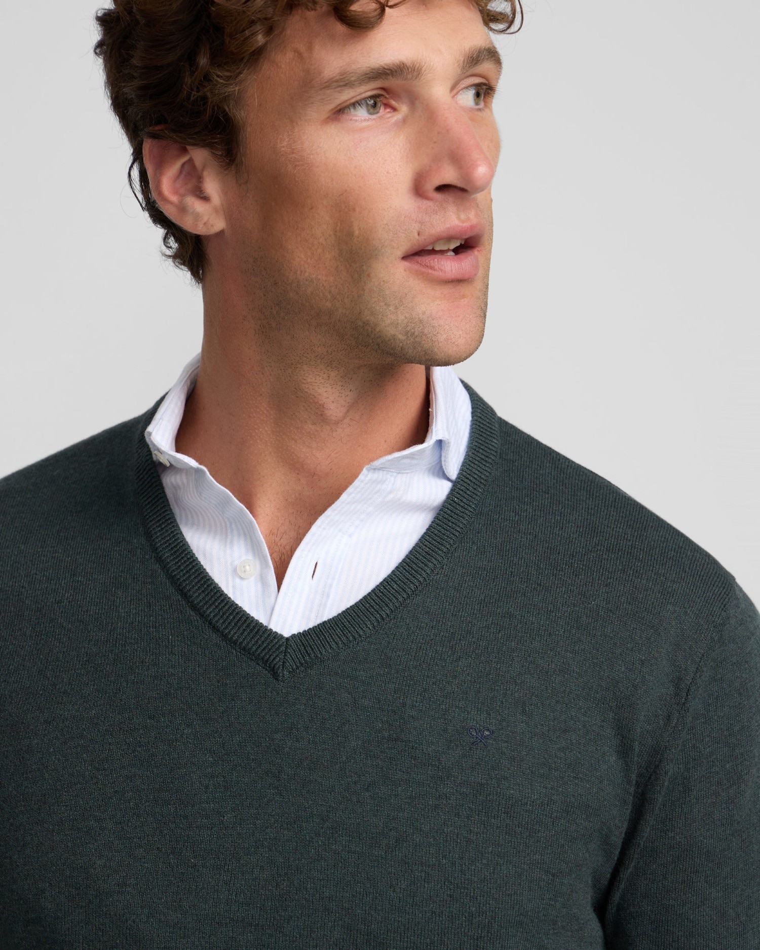 Jersey de hombre cuello pico - Silbon - Verde Verde-3