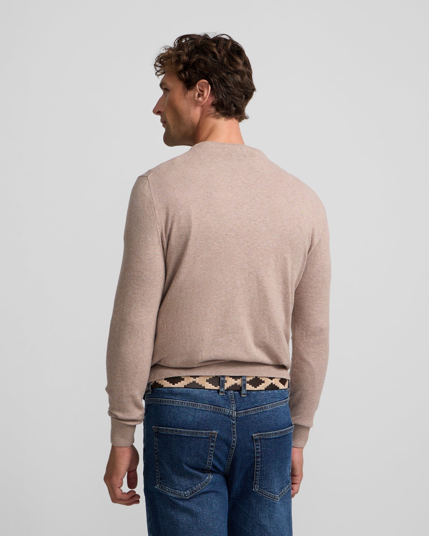 Jersey de hombre cuello redondo - Silbon - Beige Beige-2