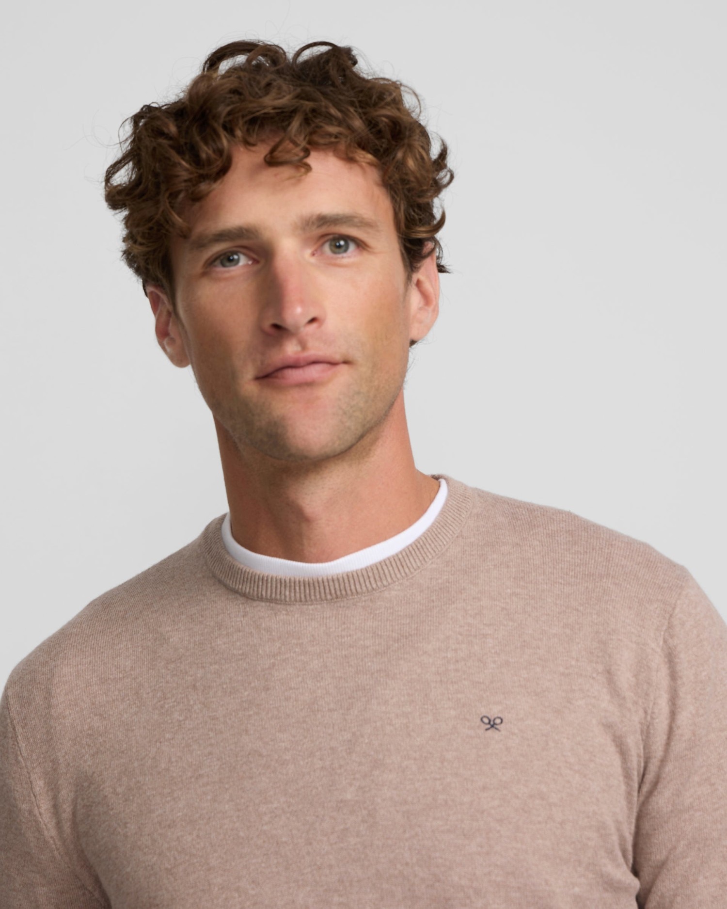 Jersey de hombre cuello redondo - Silbon - Beige Beige-3
