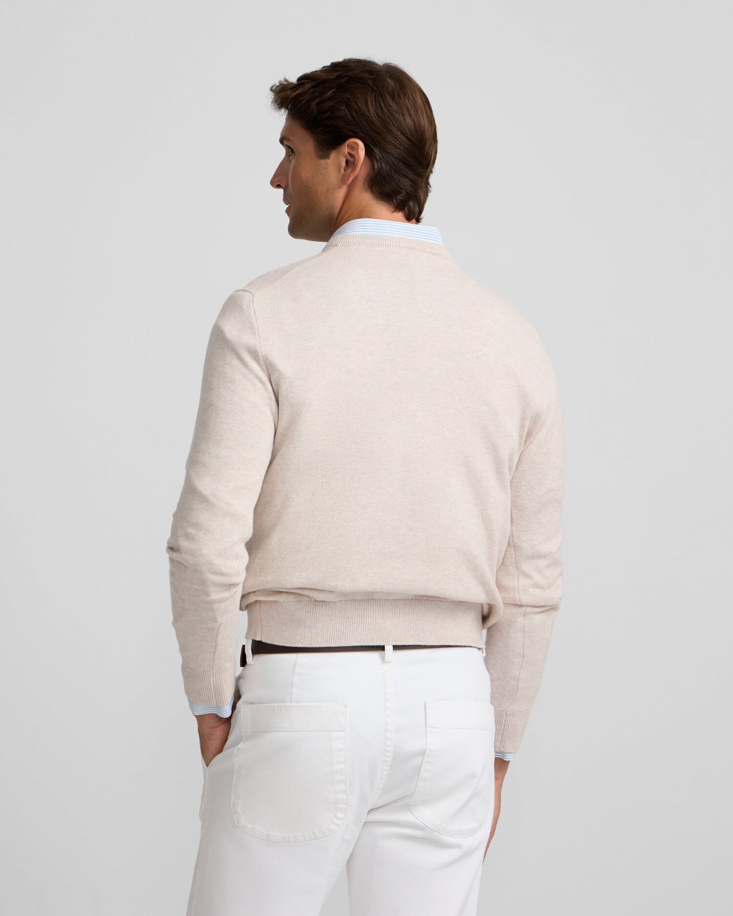 Jersey de hombre cuello pico - Silbon - Beige Beige-2