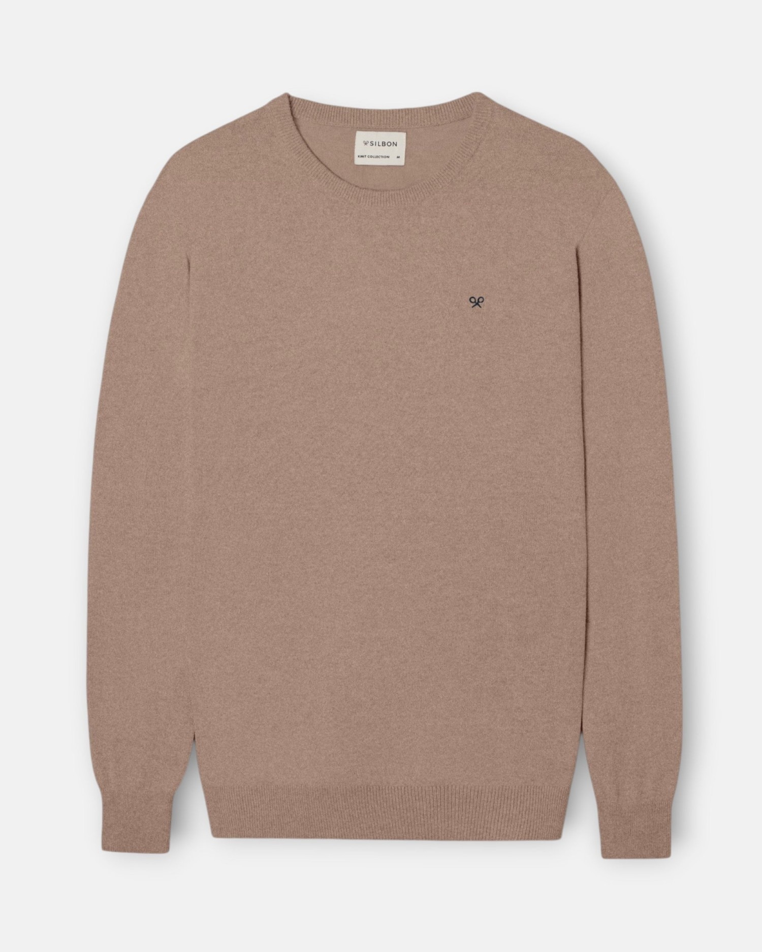 Jersey de hombre cuello redondo - Silbon - Marrón claro Marrón claro-1