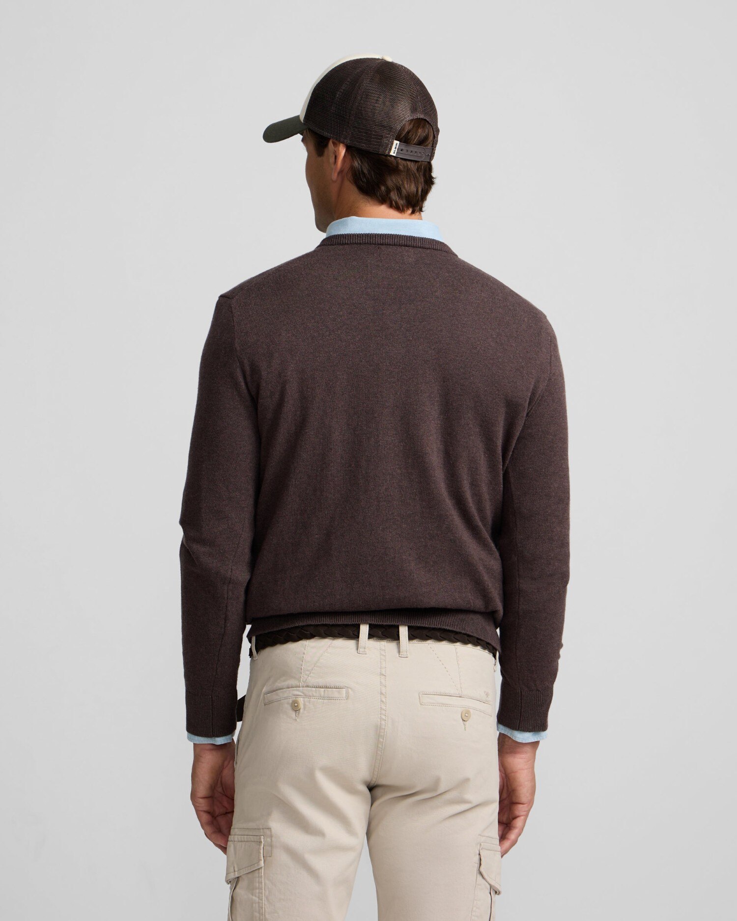 Jersey de hombre cuello pico - Silbon - Marrón Marrón-2