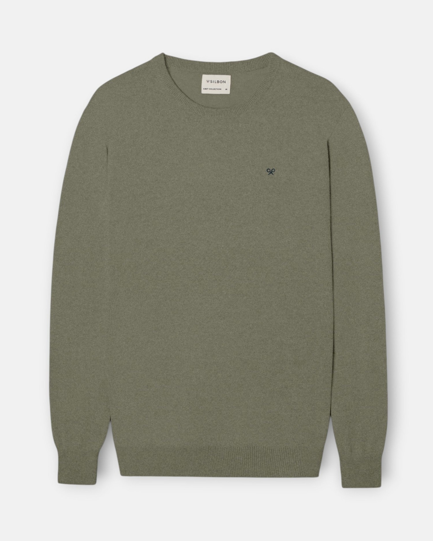 Jersey de hombre cuello redondo - Silbon - Verde grisáceo Verde grisáceo-1
