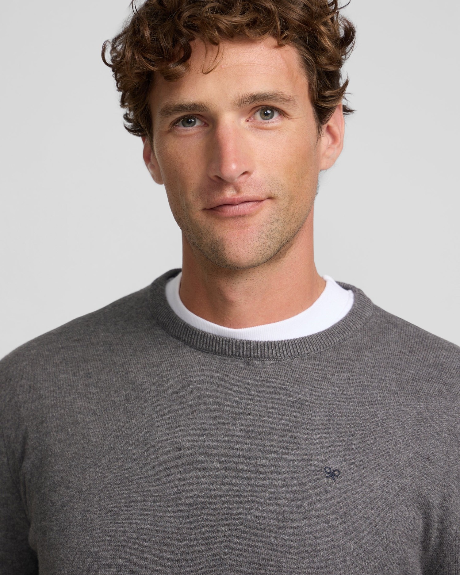 Jersey de hombre cuello redondo - Silbon - Gris Gris-3