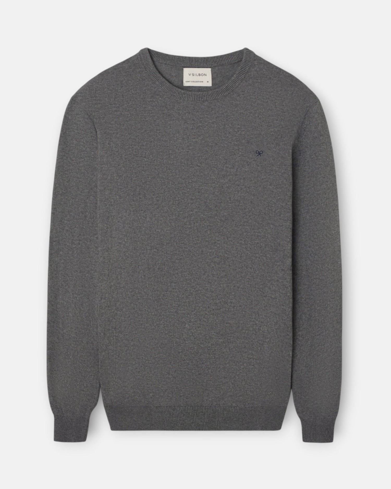 Jersey de hombre cuello redondo - Silbon - Gris Gris-5