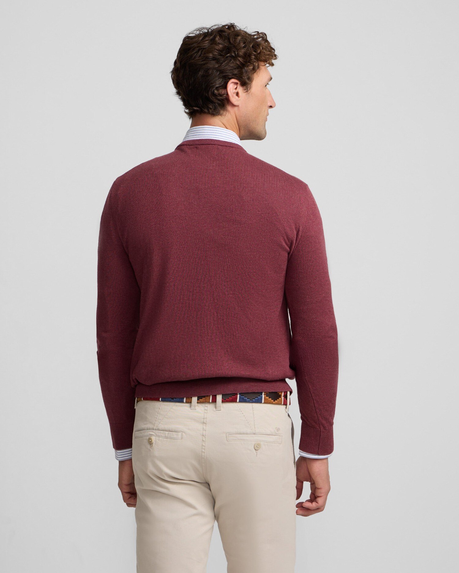 Jersey de hombre cuello pico - Silbon - Burdeos Burdeos-2