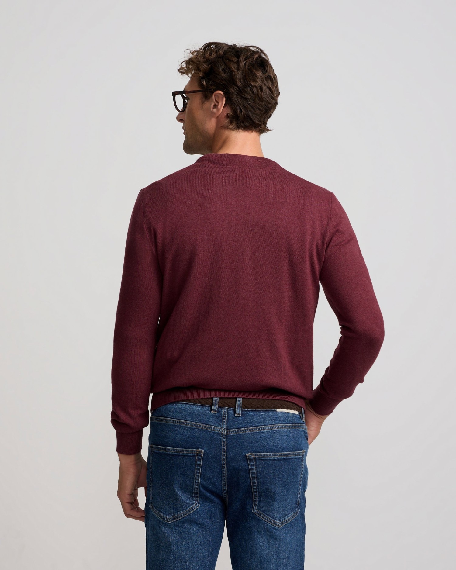 Jersey de hombre cuello redondo - Silbon - Burdeos Burdeos-3
