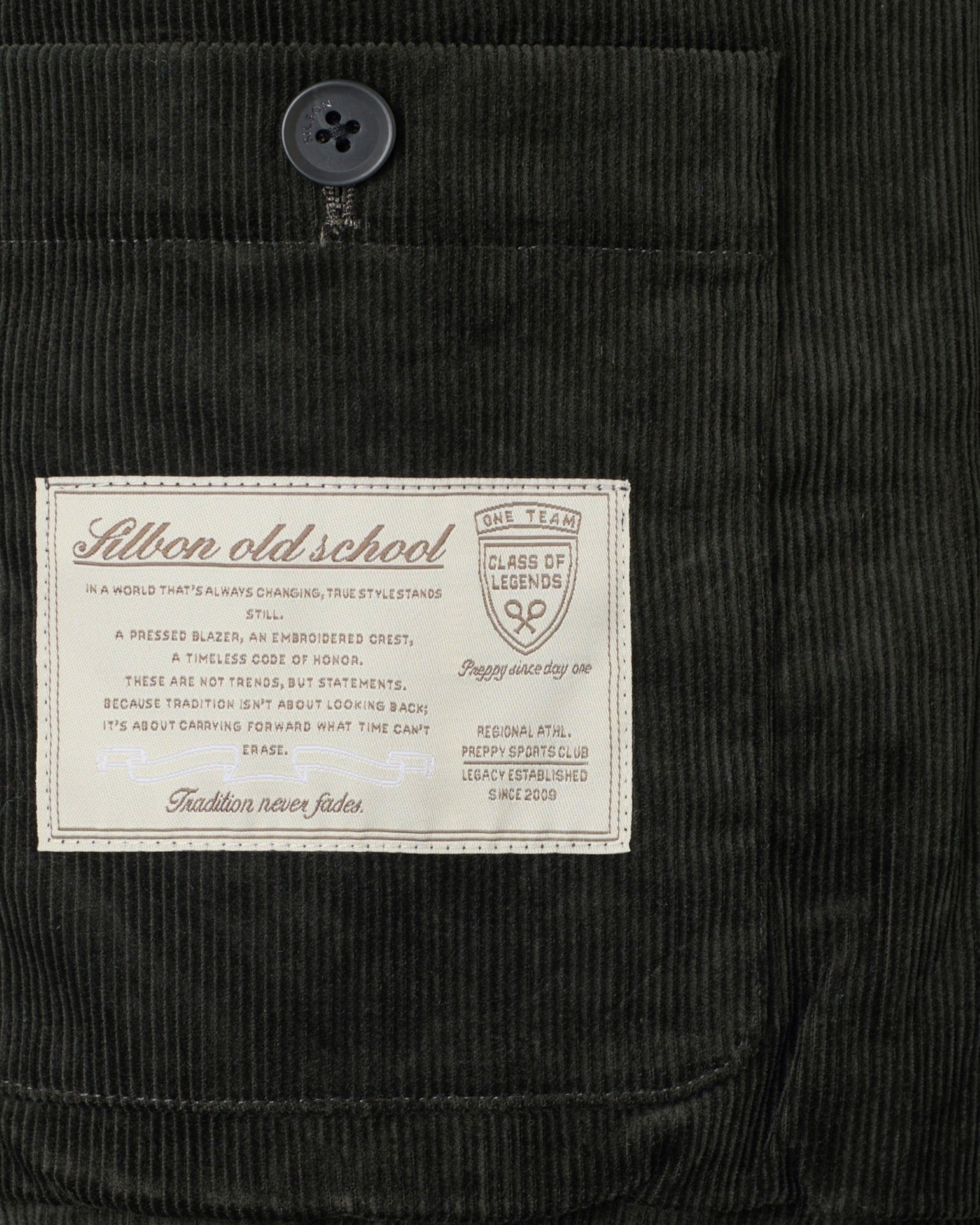 Chaqueta de hombre de pana - Silbon - Verde Verde-5