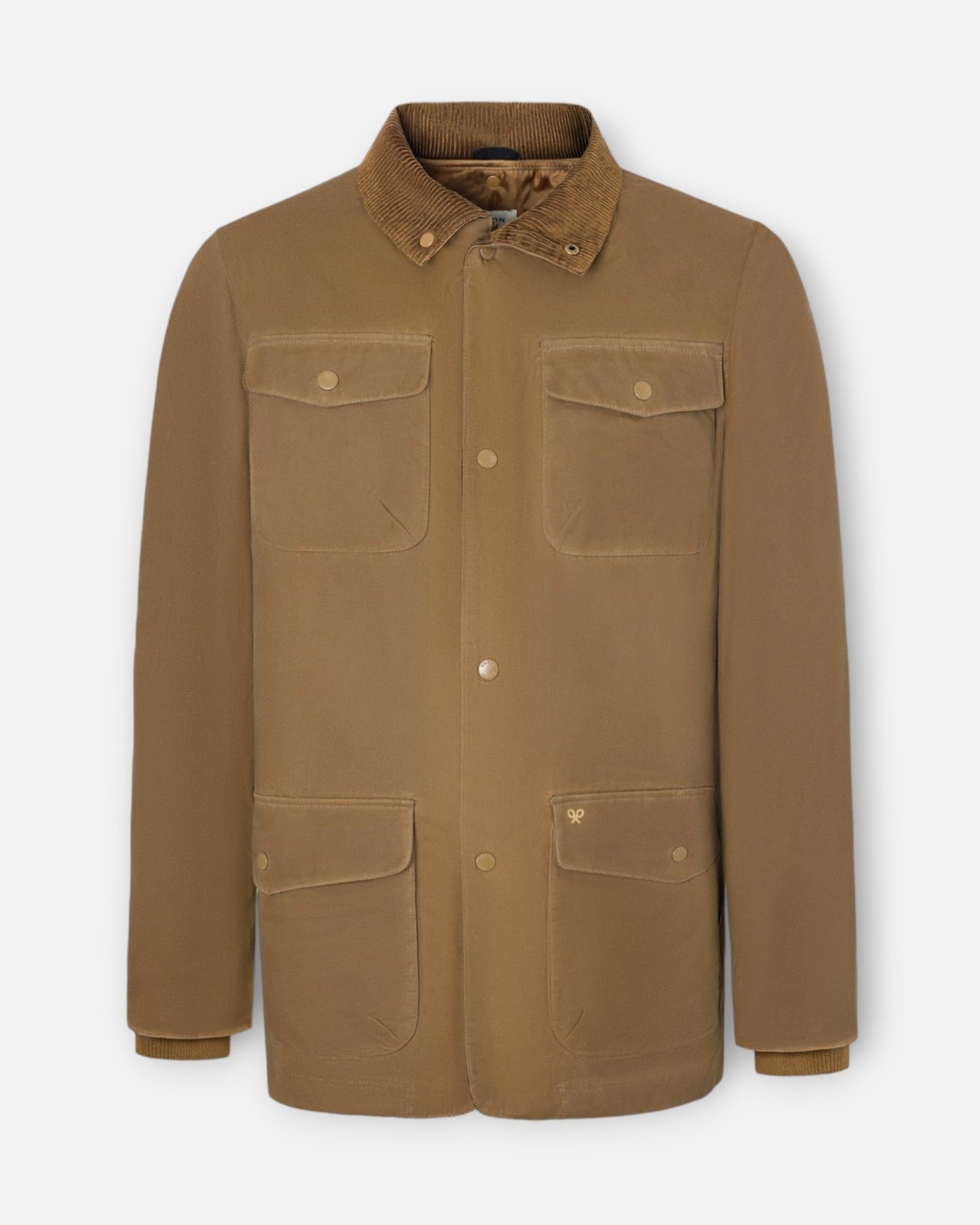 Imagen 1 de Abrigo encerado de hombre con bolsillos Beige