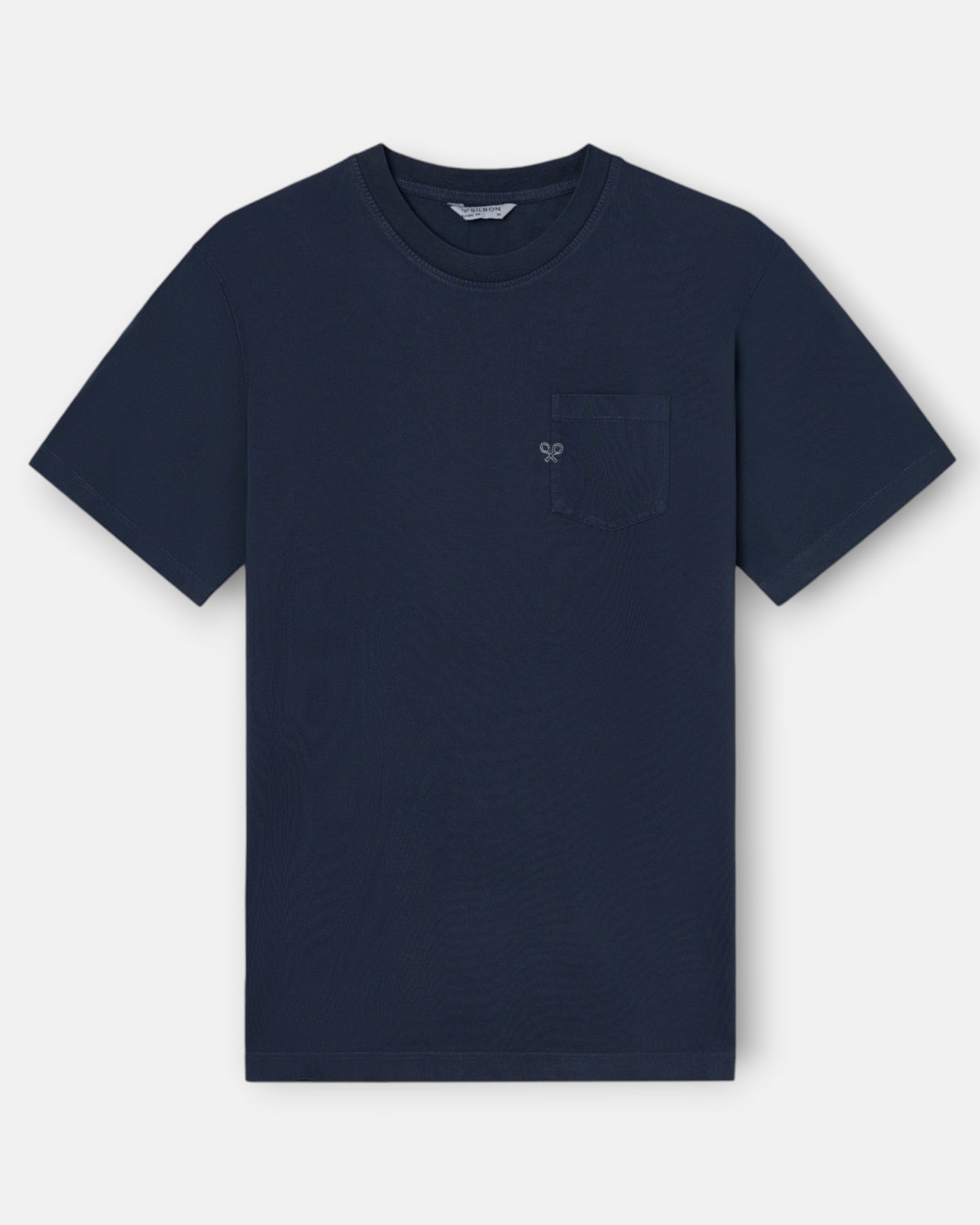 Imagen 1 de Camiseta de hombre garment dye con bolsillo - Silbon - Azul marino Azul marino