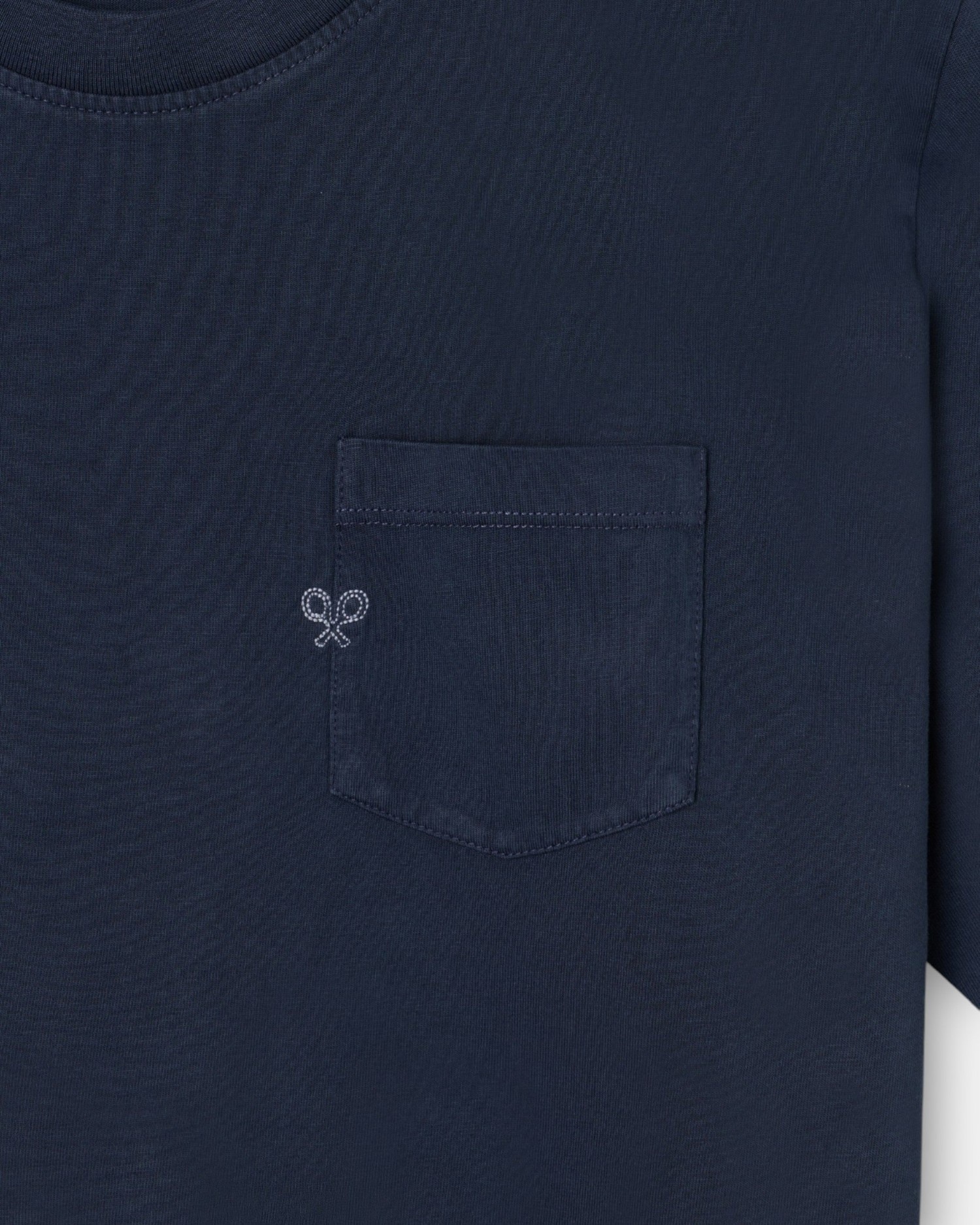 Imagen 2 de Camiseta de hombre garment dye con bolsillo - Silbon - Azul marino Azul marino