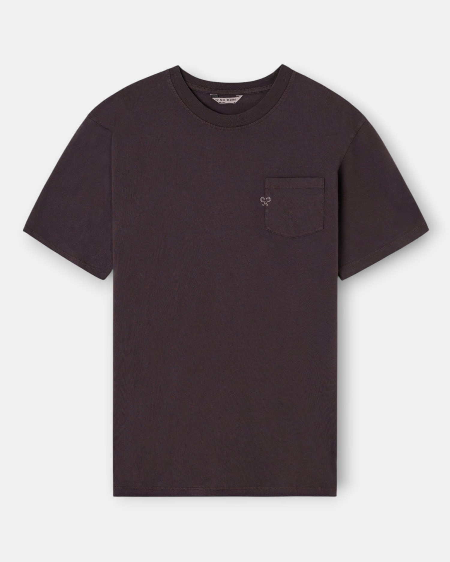 Imagen 1 de Camiseta de hombre garment dye con bolsillo Marrón