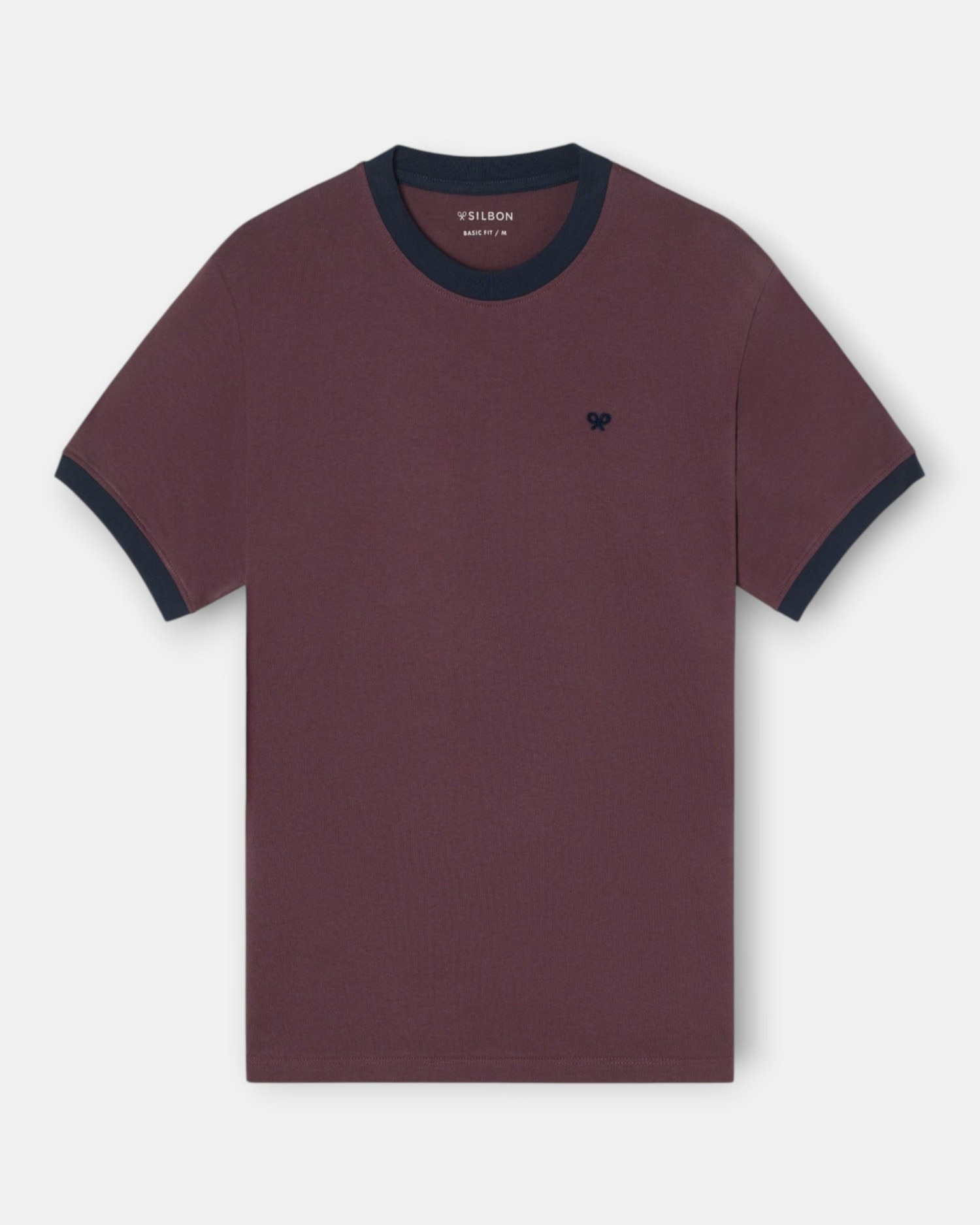 Imagen 1 de Camiseta de hombre ribs con contraste de rizo - Silbon - Burdeos Burdeos