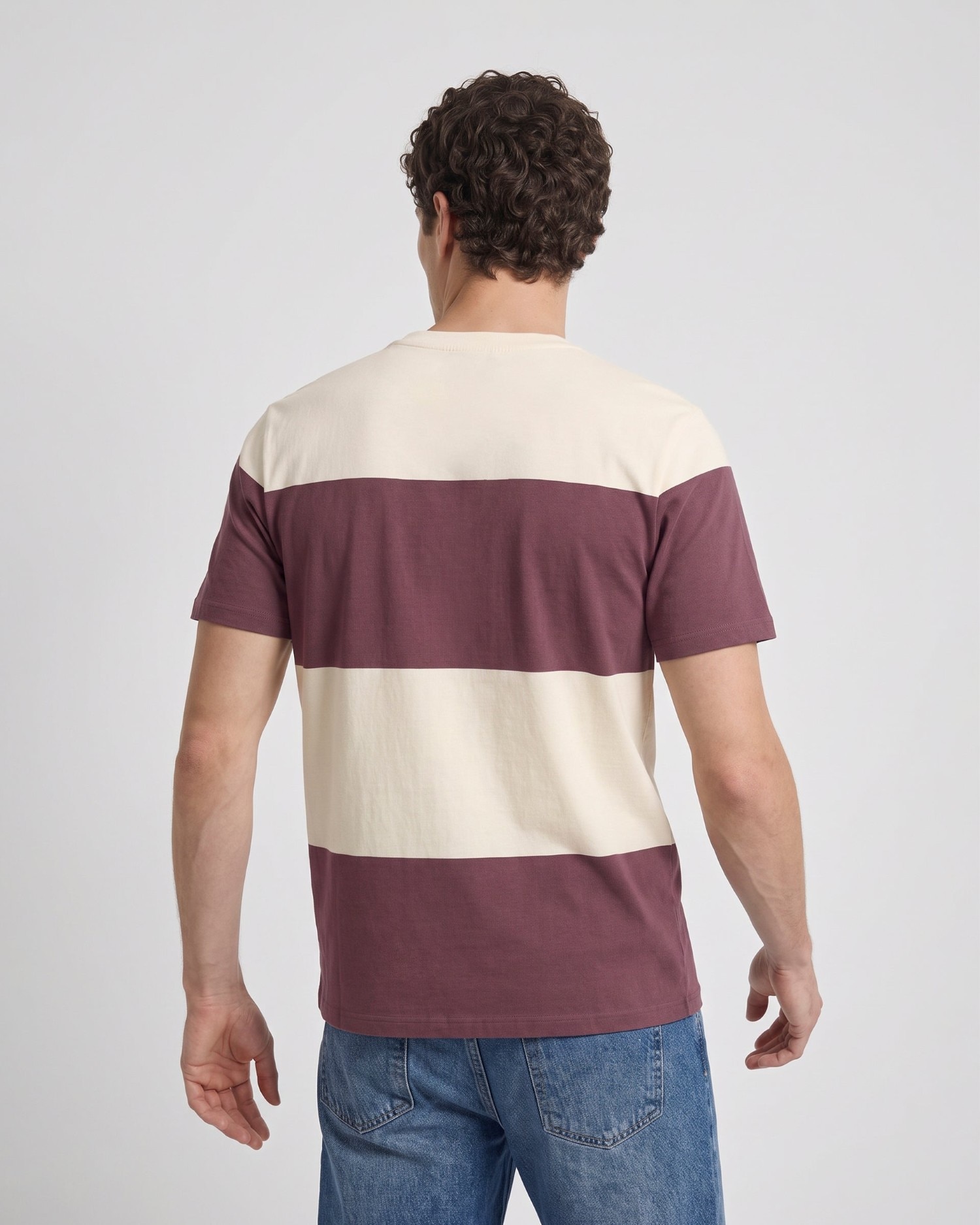 Imagen 2 de Camiseta de hombre de raya ancha - Silbon - Burdeos Burdeos