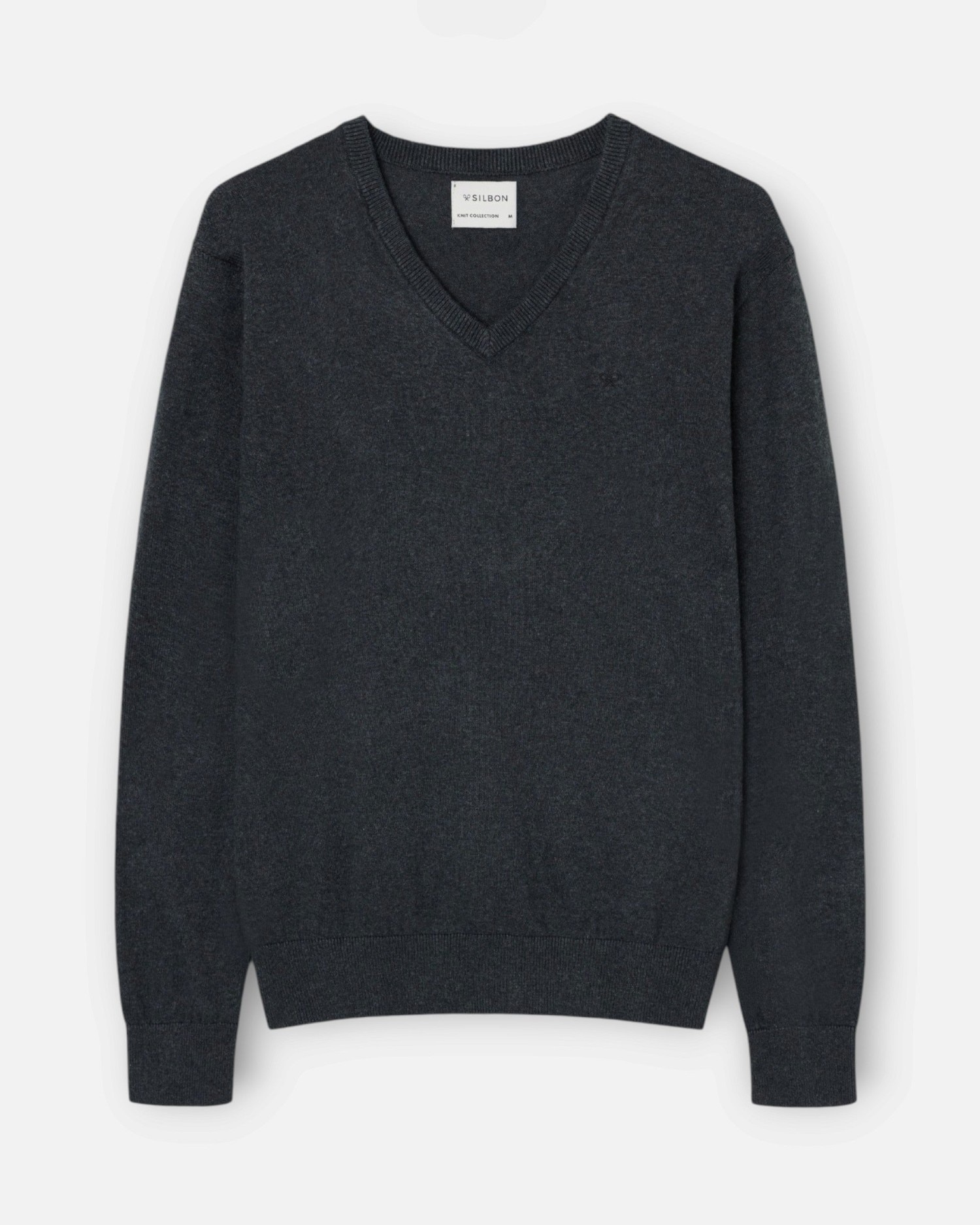 Imagen 1 de Jersey retro de hombre con cuello de pico - Silbon - Gris oscuro Gris oscuro