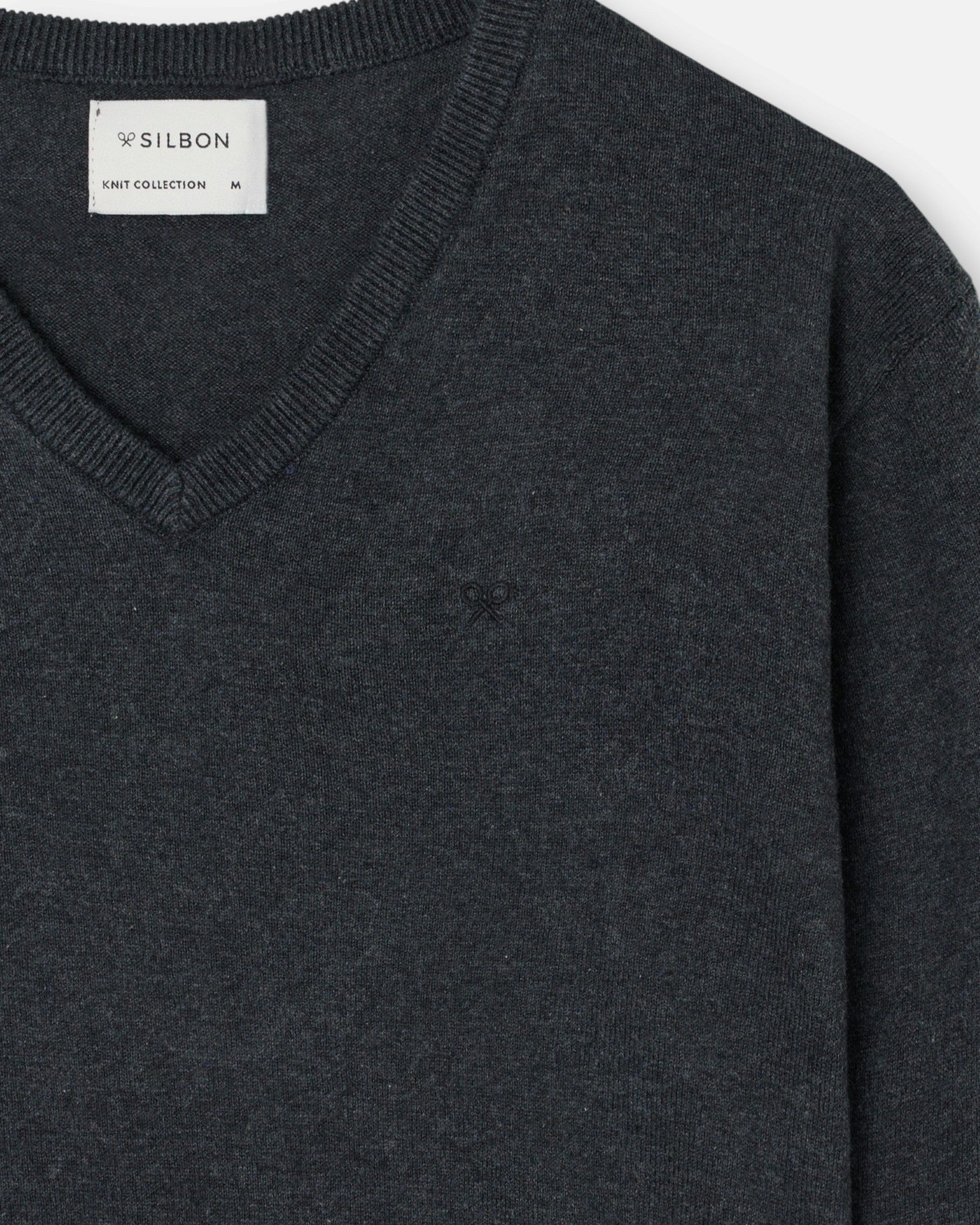 Imagen 3 de Jersey retro de hombre con cuello de pico - Silbon - Gris oscuro Gris oscuro