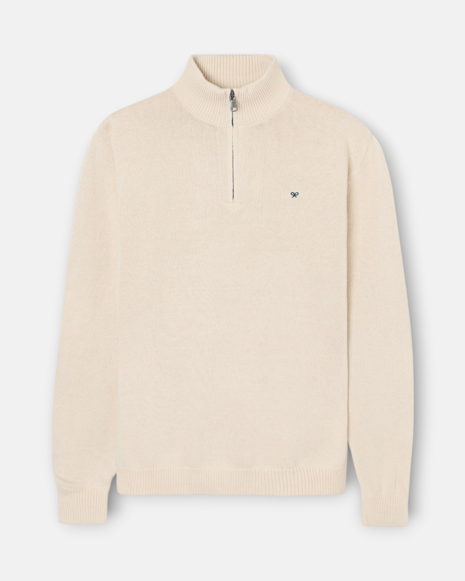Imagen 1 de Jersey de hombre con media cremallera Beige