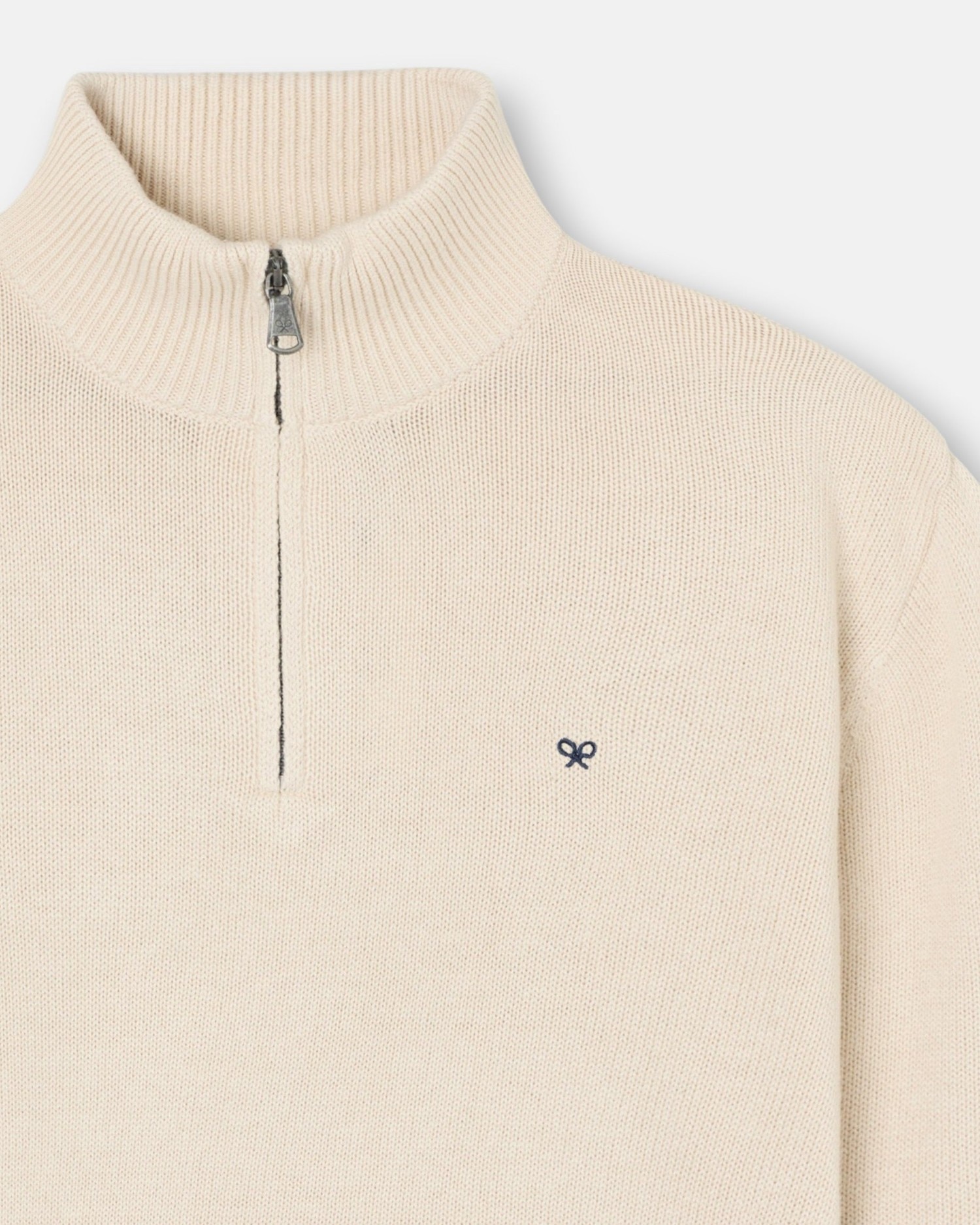 Imagen 2 de Jersey de hombre con media cremallera - Silbon - Beige Beige
