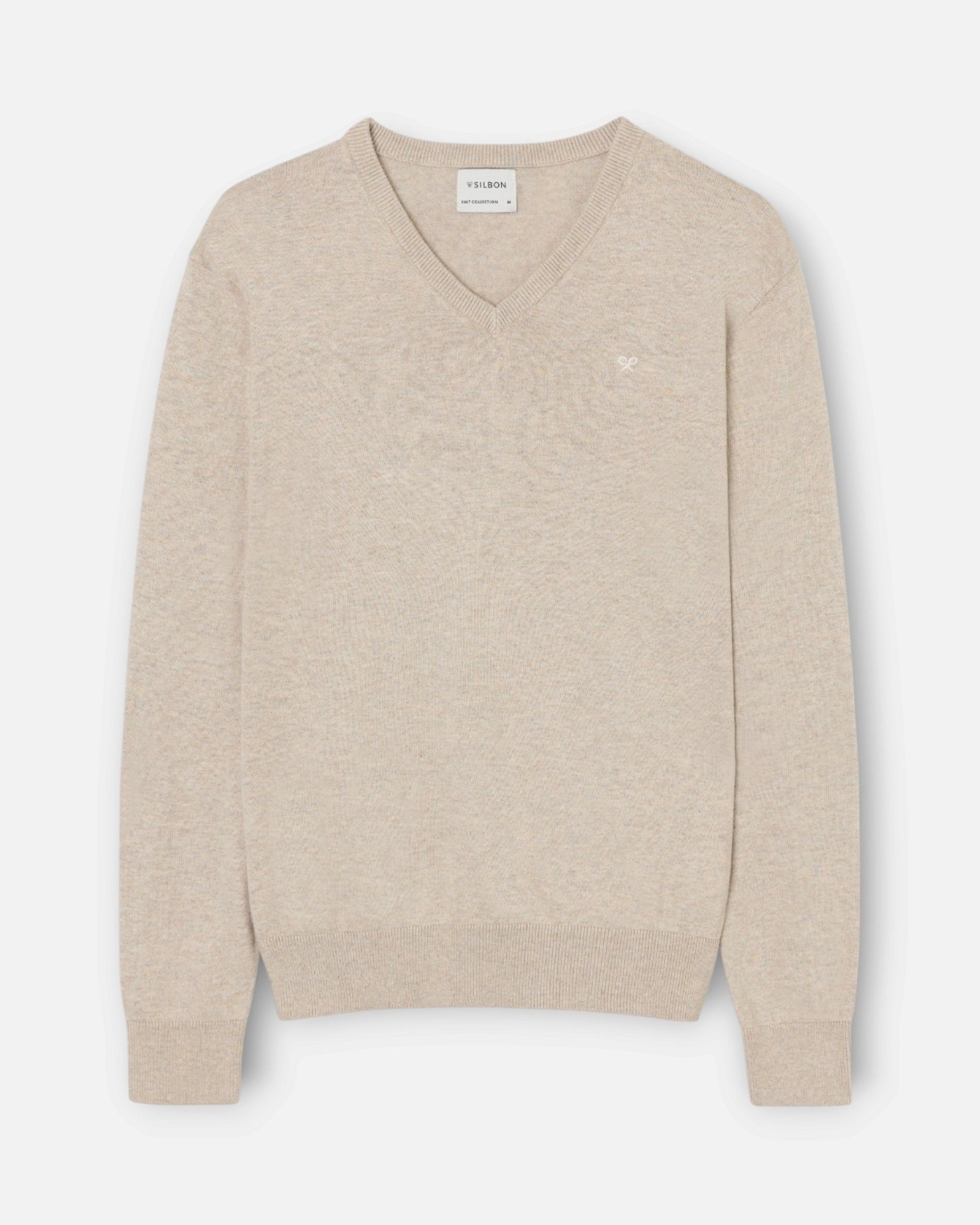 Imagen 1 de Jersey retro de hombre con cuello de pico - Silbon - Beige Beige