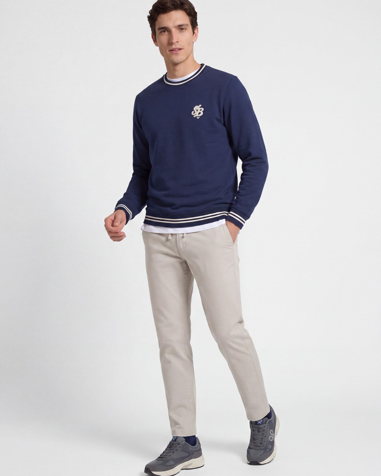 Sudadera de hombre sb de rizo - Silbon - Azul marino Azul marino-3