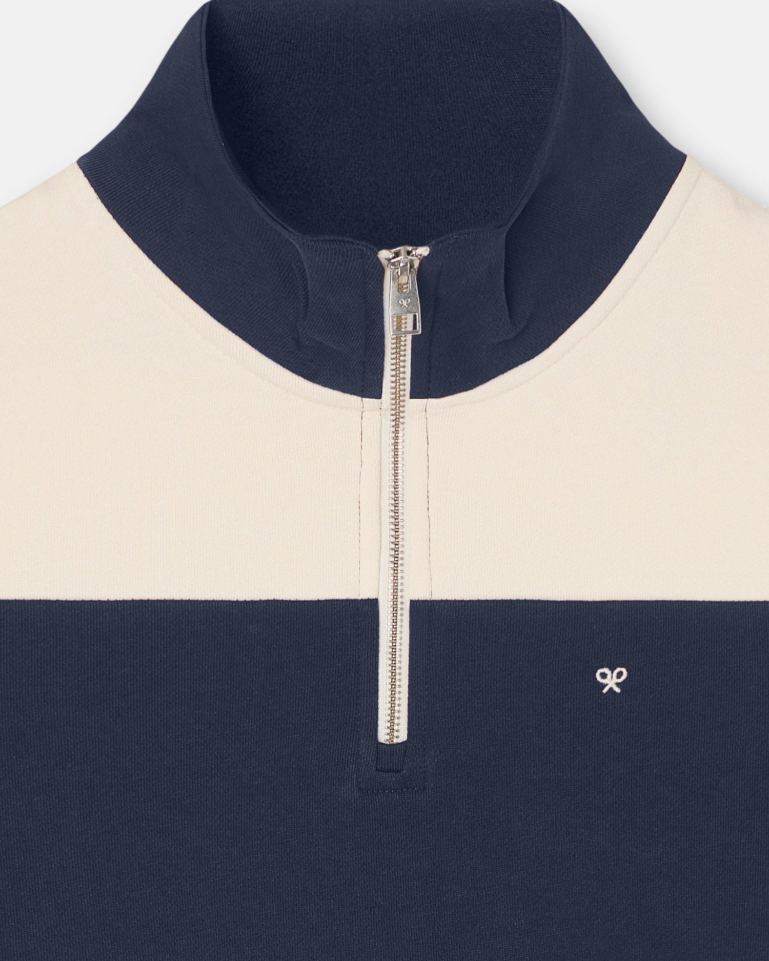 Imagen 3 de Sudadera de hombre media cremallera raya ancha - Silbon - Azul marino Azul marino