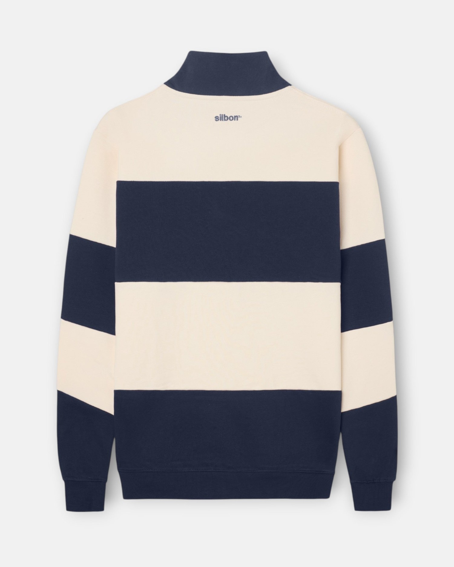 Imagen 2 de Sudadera de hombre media cremallera raya ancha - Silbon - Azul marino Azul marino
