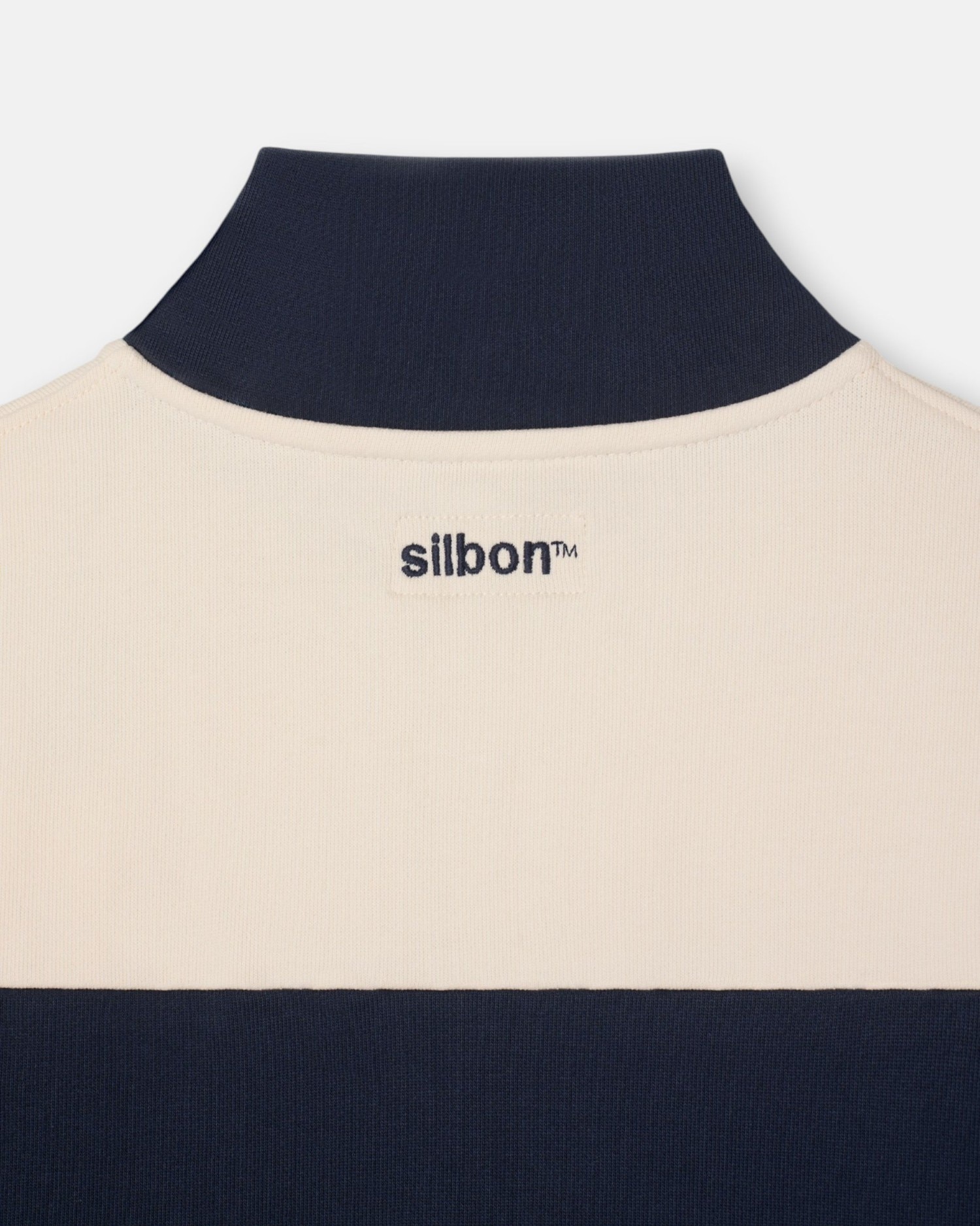 Imagen 4 de Sudadera de hombre media cremallera raya ancha - Silbon - Azul marino Azul marino