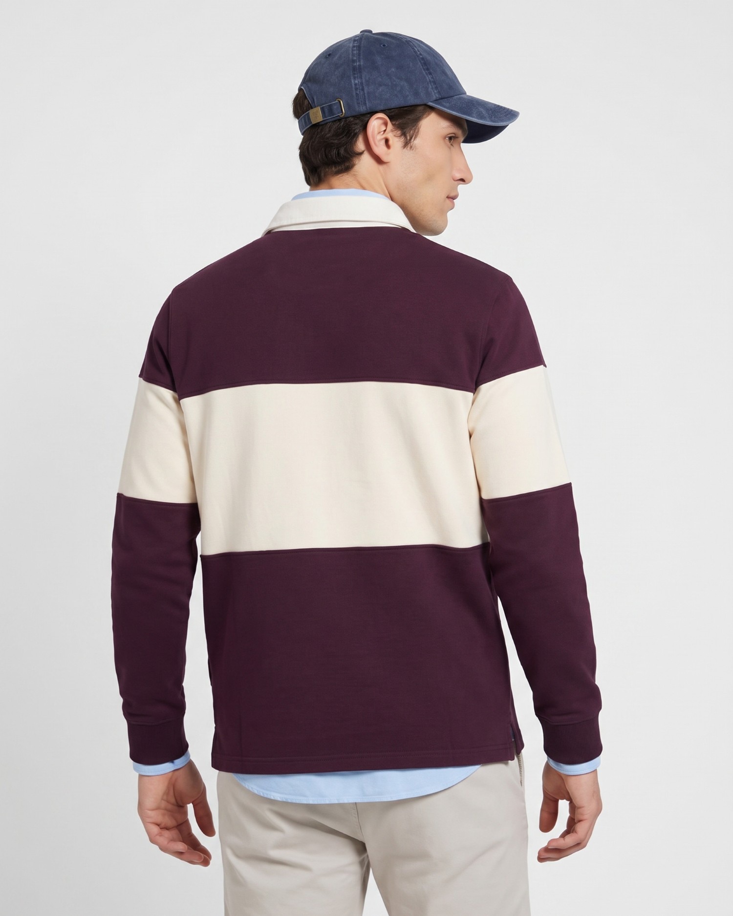 Imagen 2 de Sudadera relaxed de hombre con cuello polo - Silbon - Burdeos Burdeos