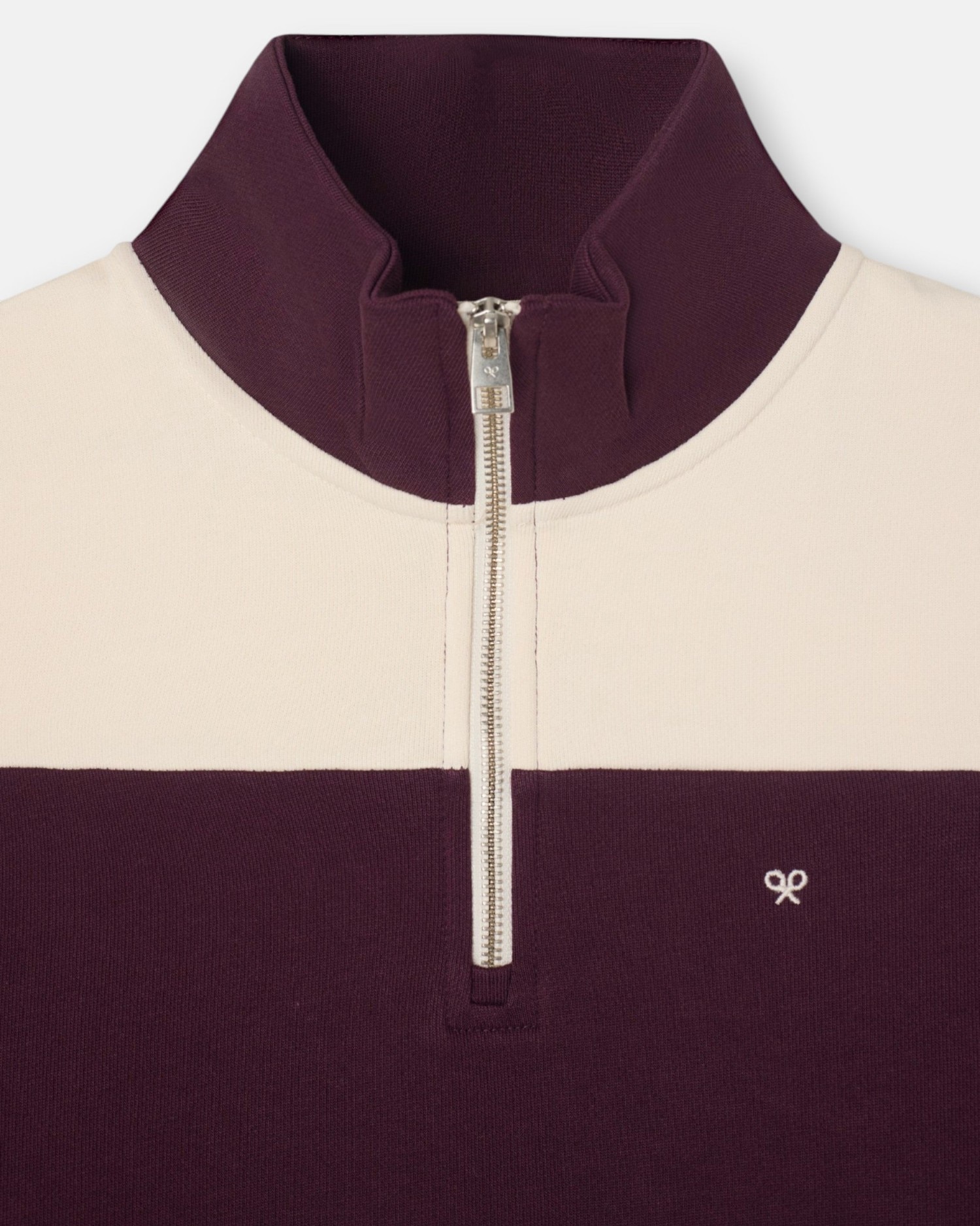 Sudadera de hombre media cremallera raya ancha - Silbon - Burdeos Burdeos-3