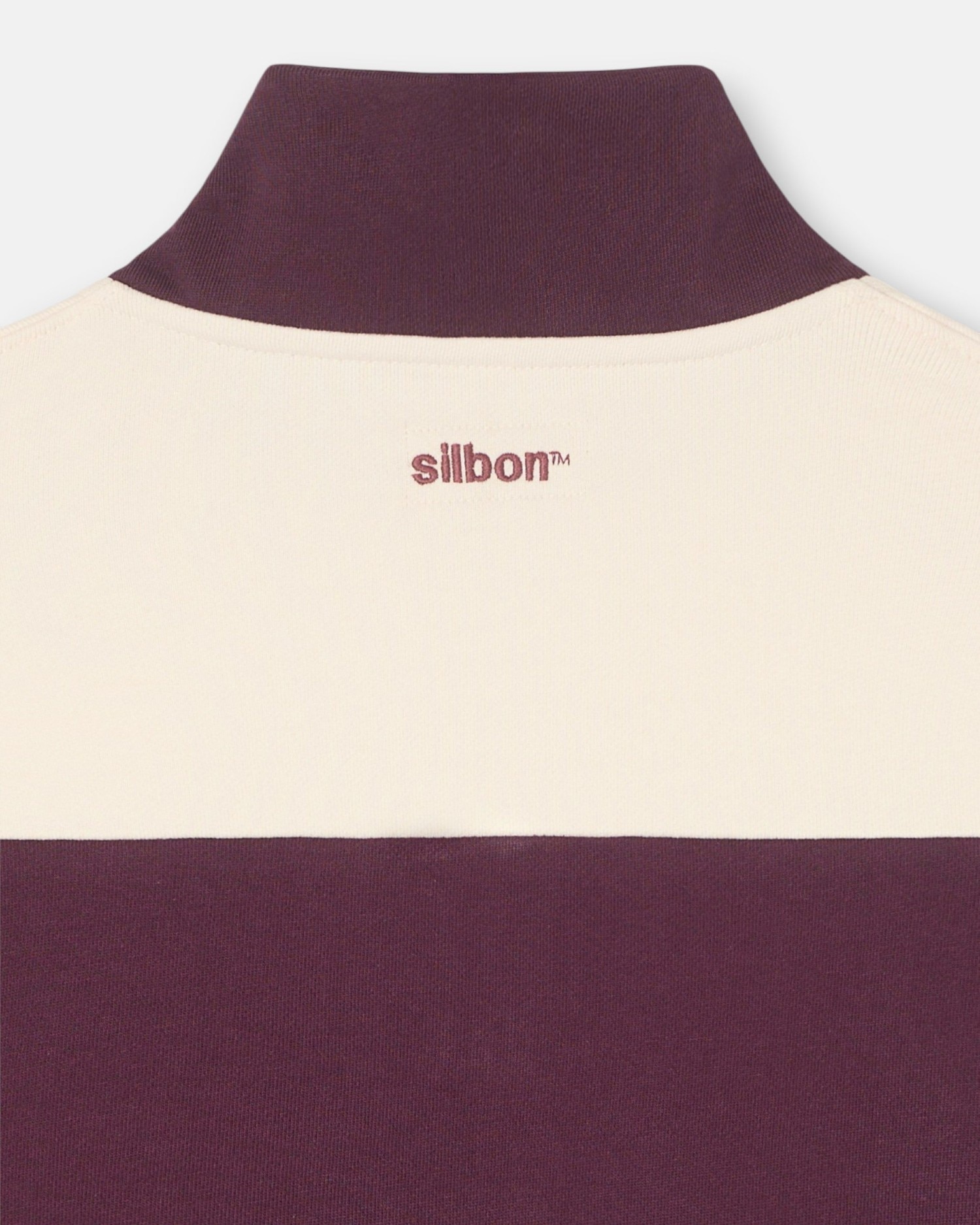 Sudadera de hombre media cremallera raya ancha - Silbon - Burdeos Burdeos-4